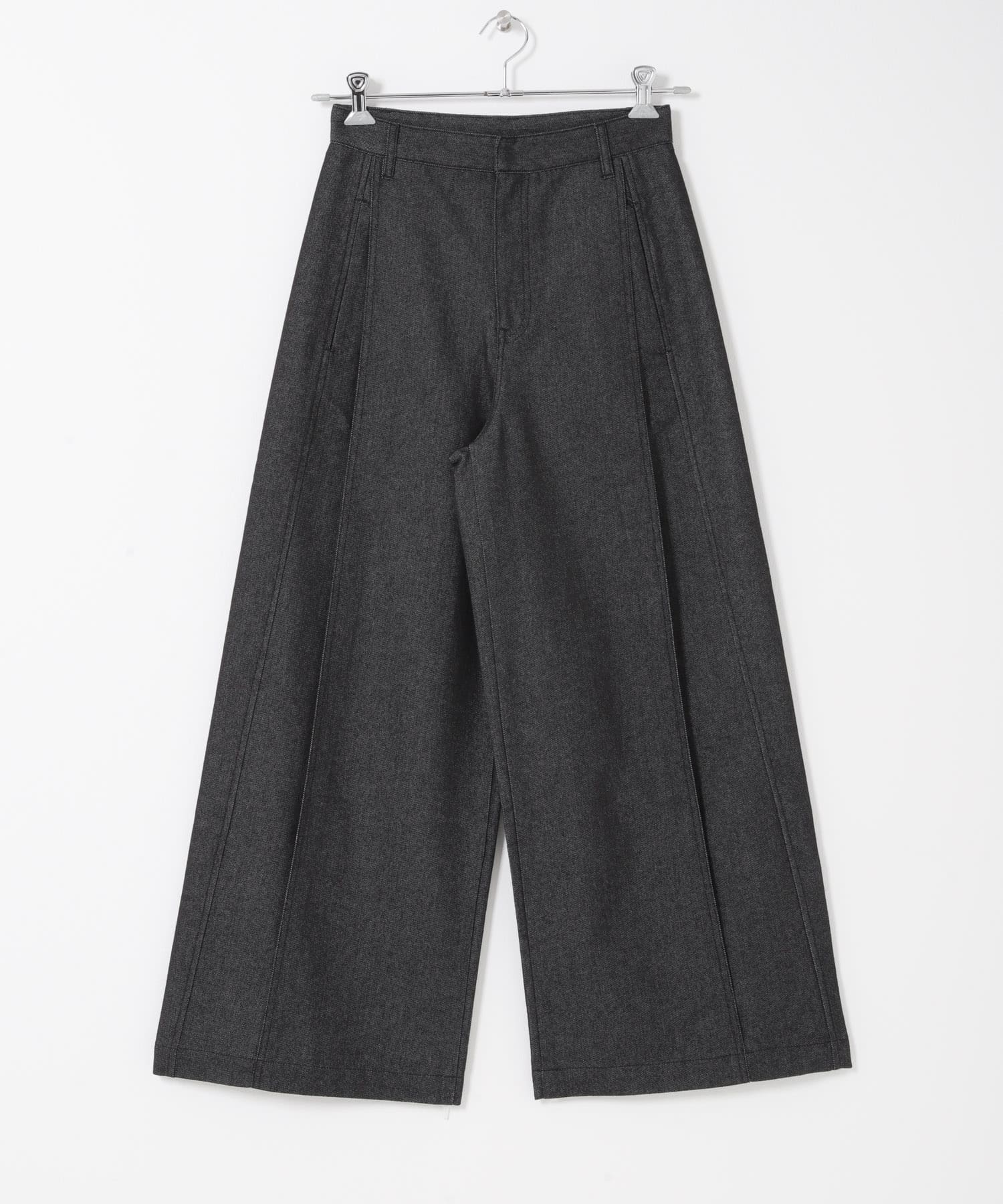 デニムライクスラックス BLACK S