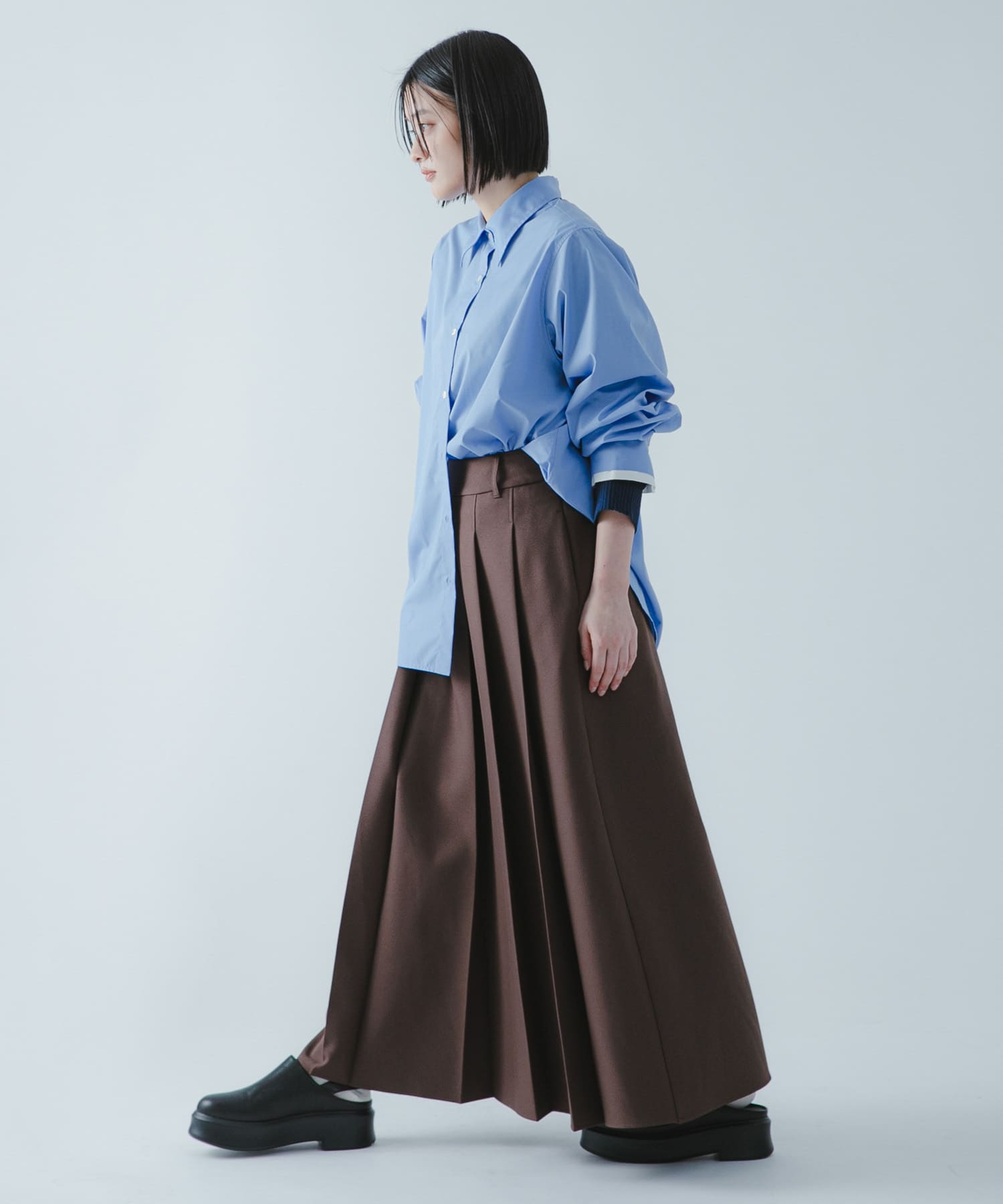 『撥水/防花粉』SKINProofフロントプリーツスカート