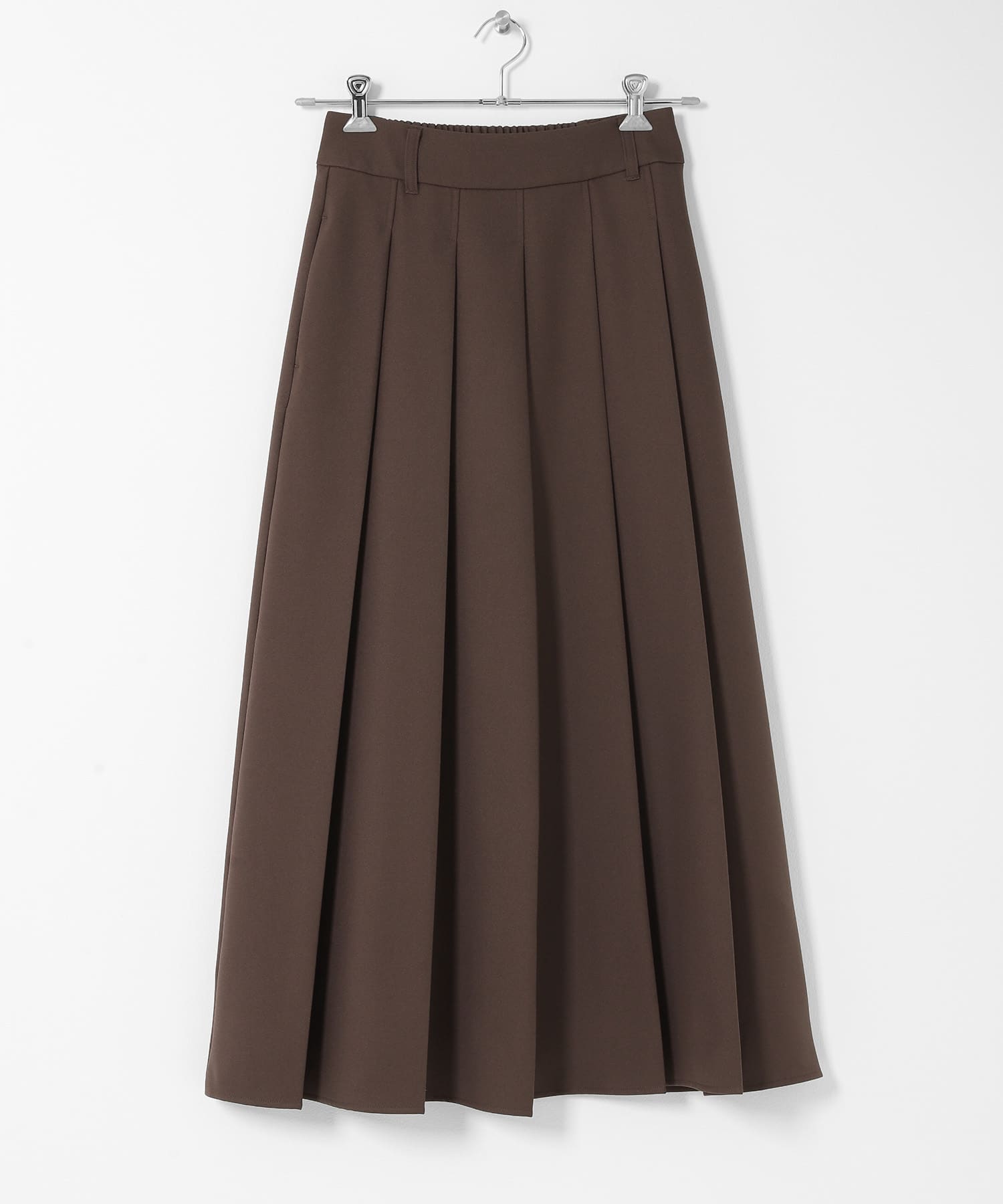 『撥水/防花粉』SKINProofフロントプリーツスカート BROWN S