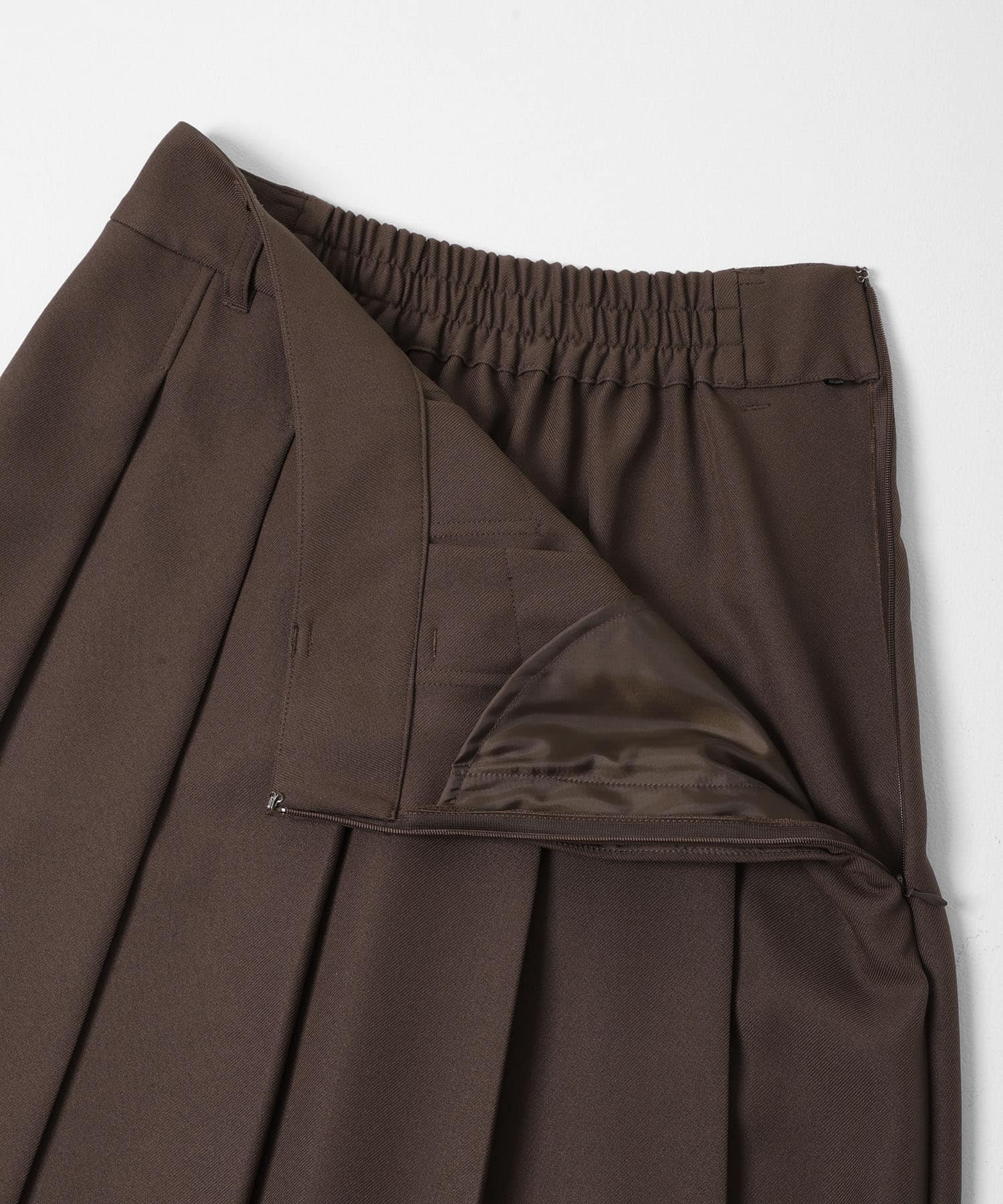 『撥水/防花粉』SKINProofフロントプリーツスカート BROWN S