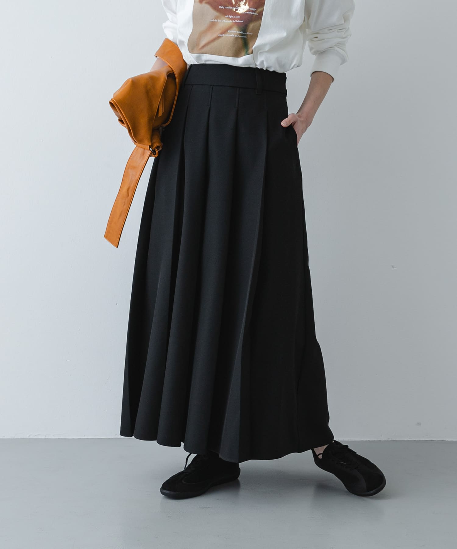 『撥水/防花粉』SKINProofフロントプリーツスカート