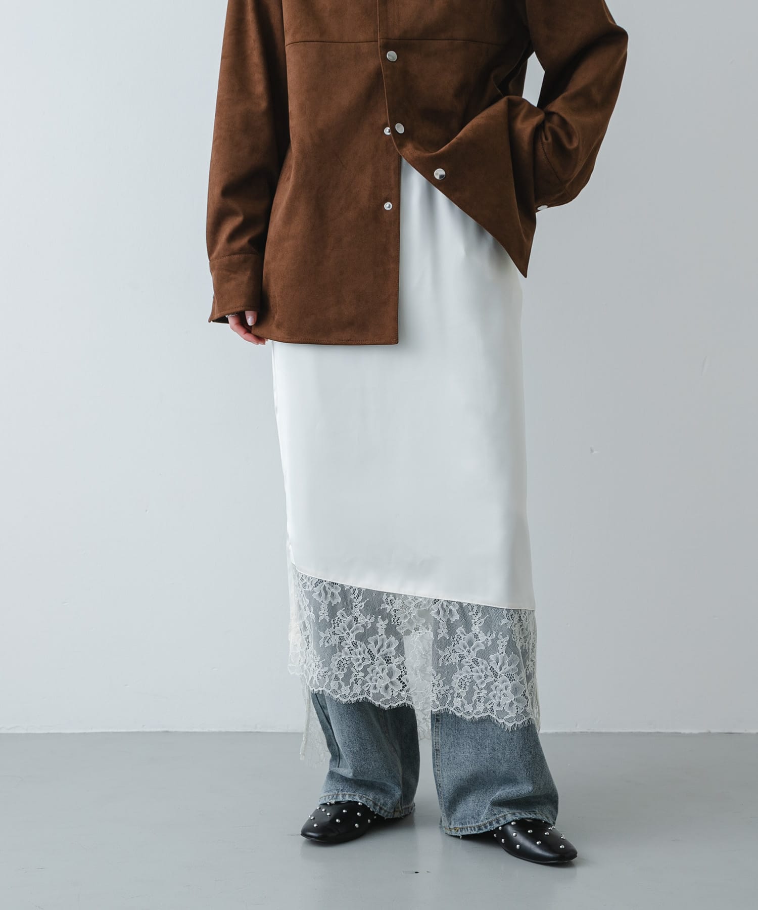 アシメレースヘムスカート