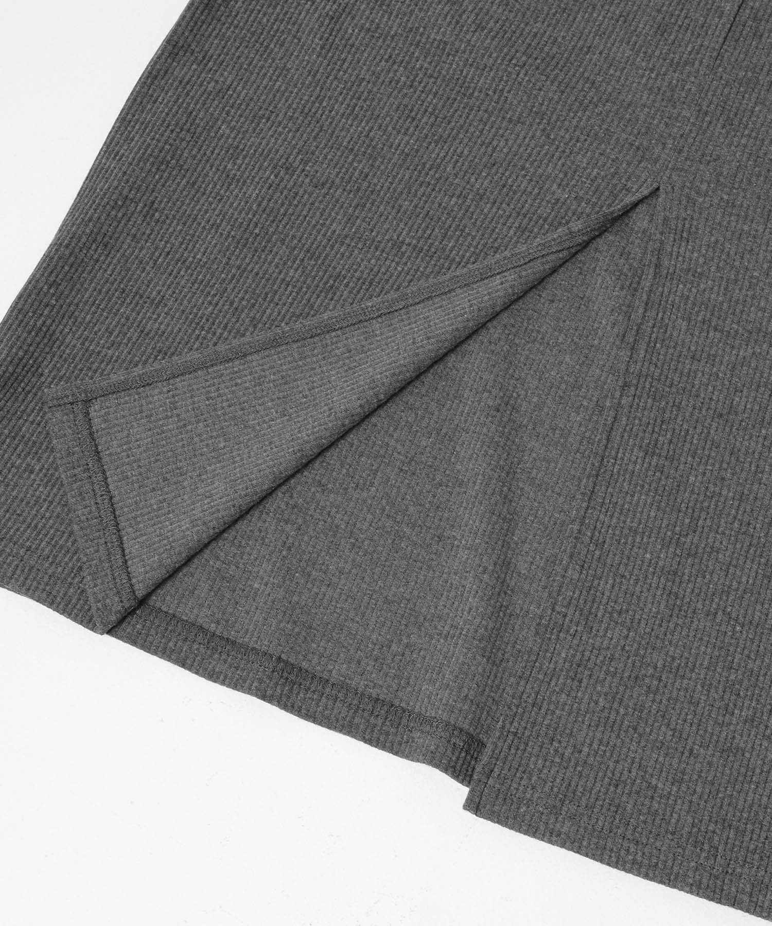 レイヤードネックリブワンピース CHARCOAL COMPACT