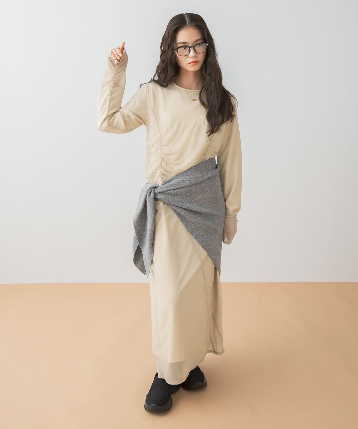 身長：160cm サイズ：one