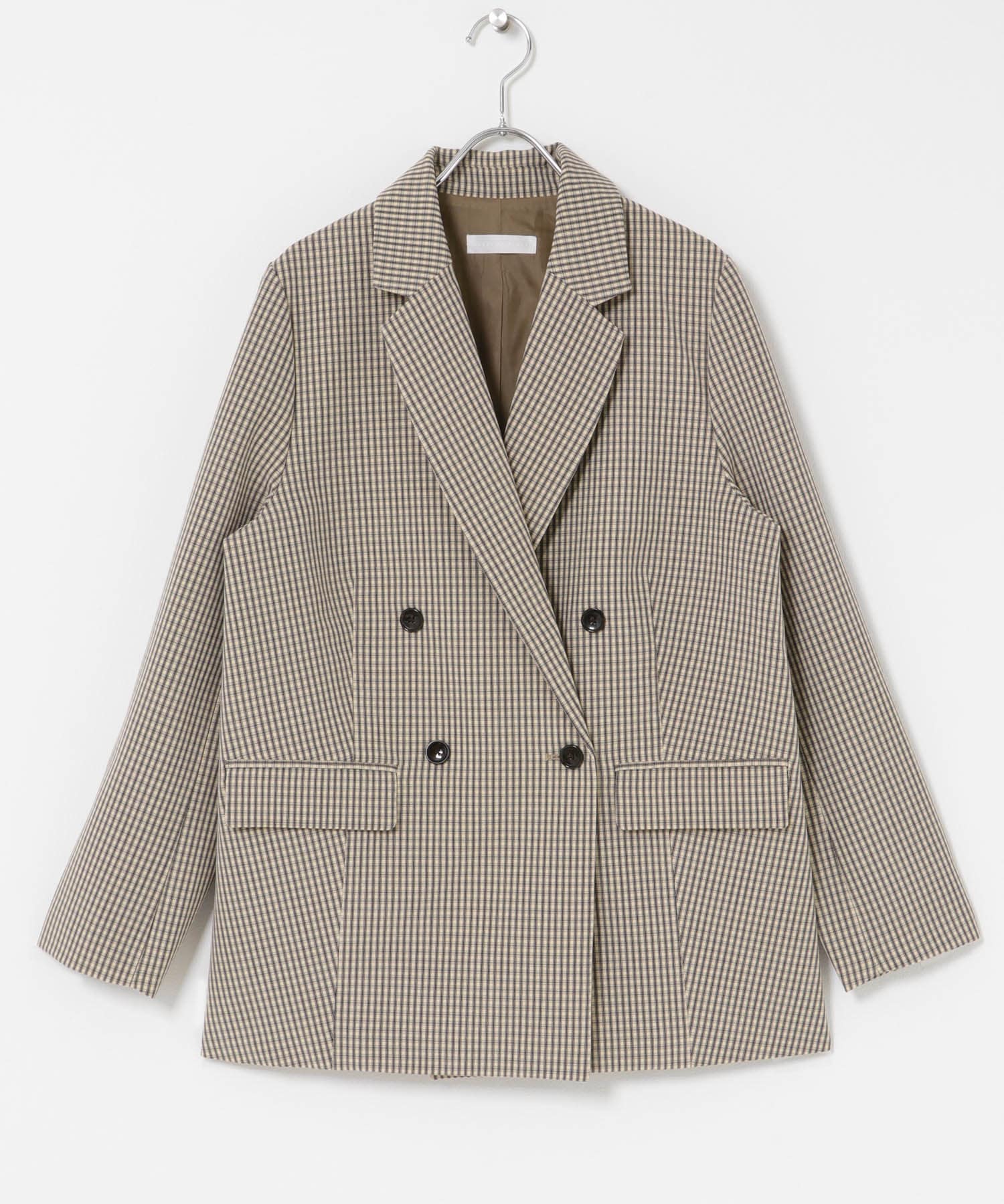 『イージーケア』ダブルテーラードジャケット BEG×BLK One