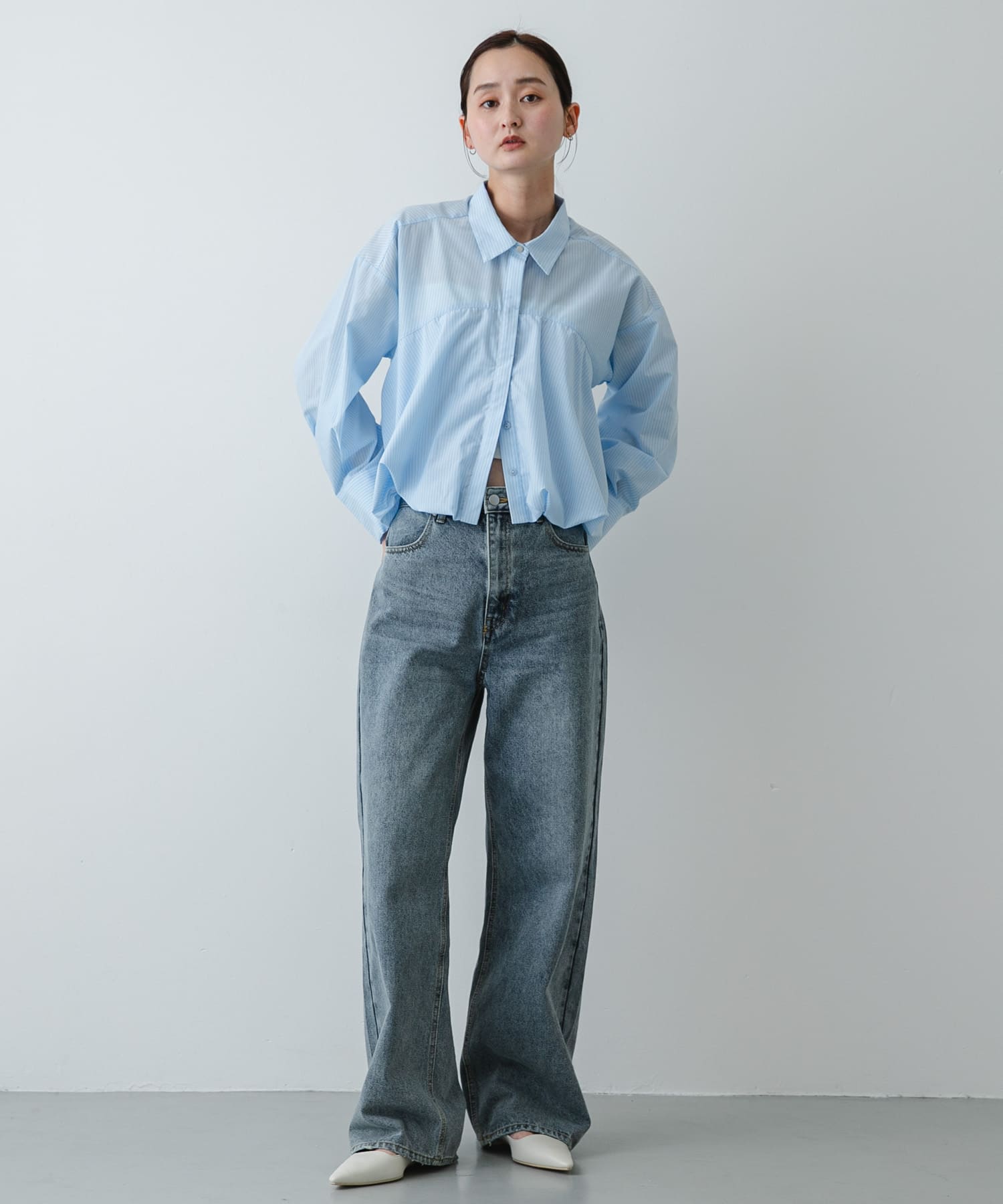 『抗菌』ポインテッドフラットパンプス IVORY S