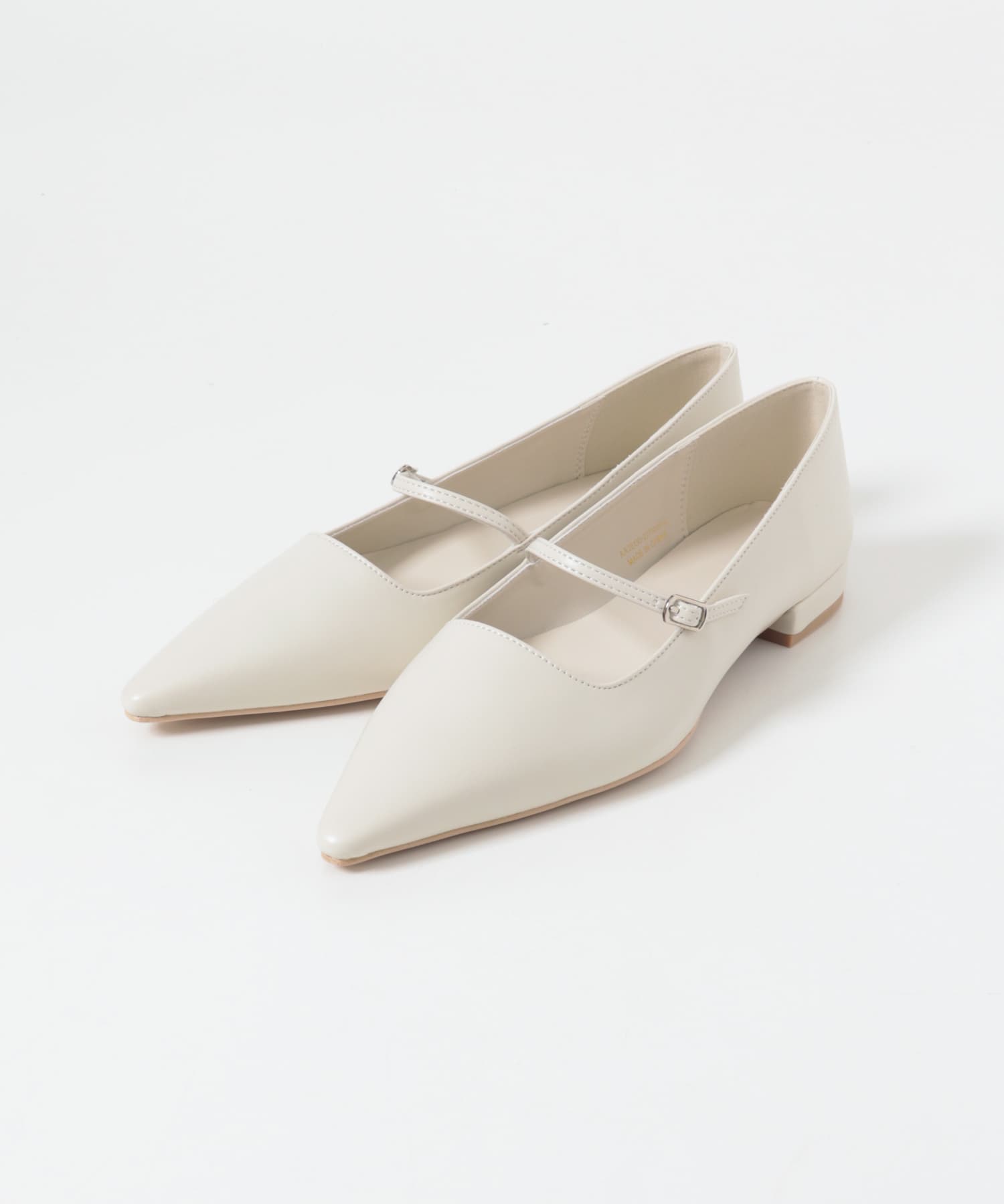 『抗菌』ポインテッドフラットパンプス IVORY S