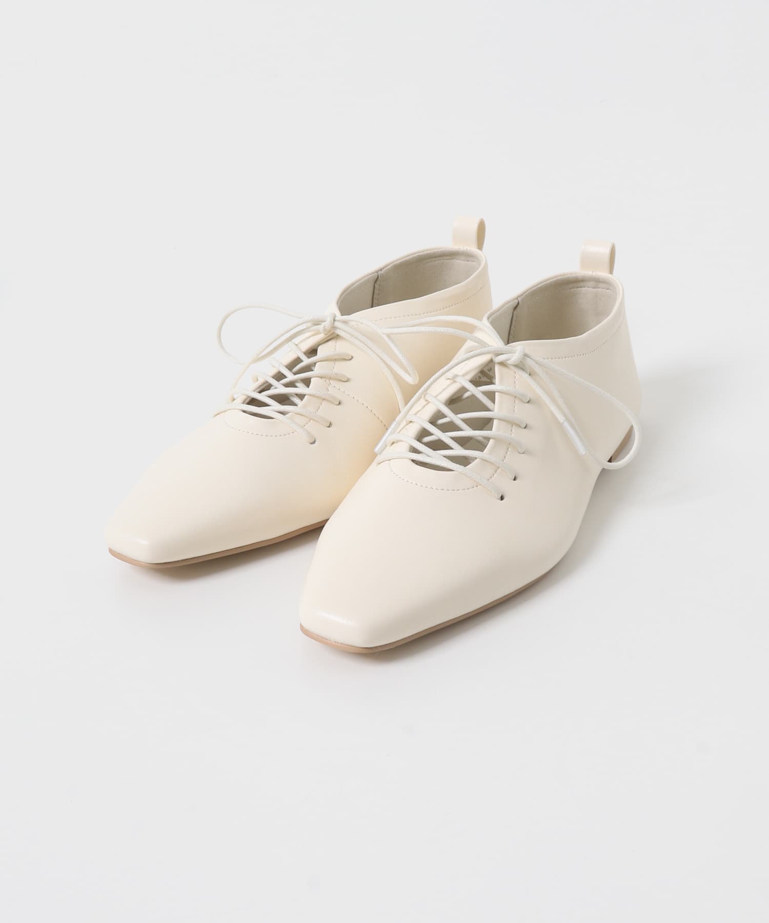 『抗菌』ギャザーレースアップシューズ IVORY S