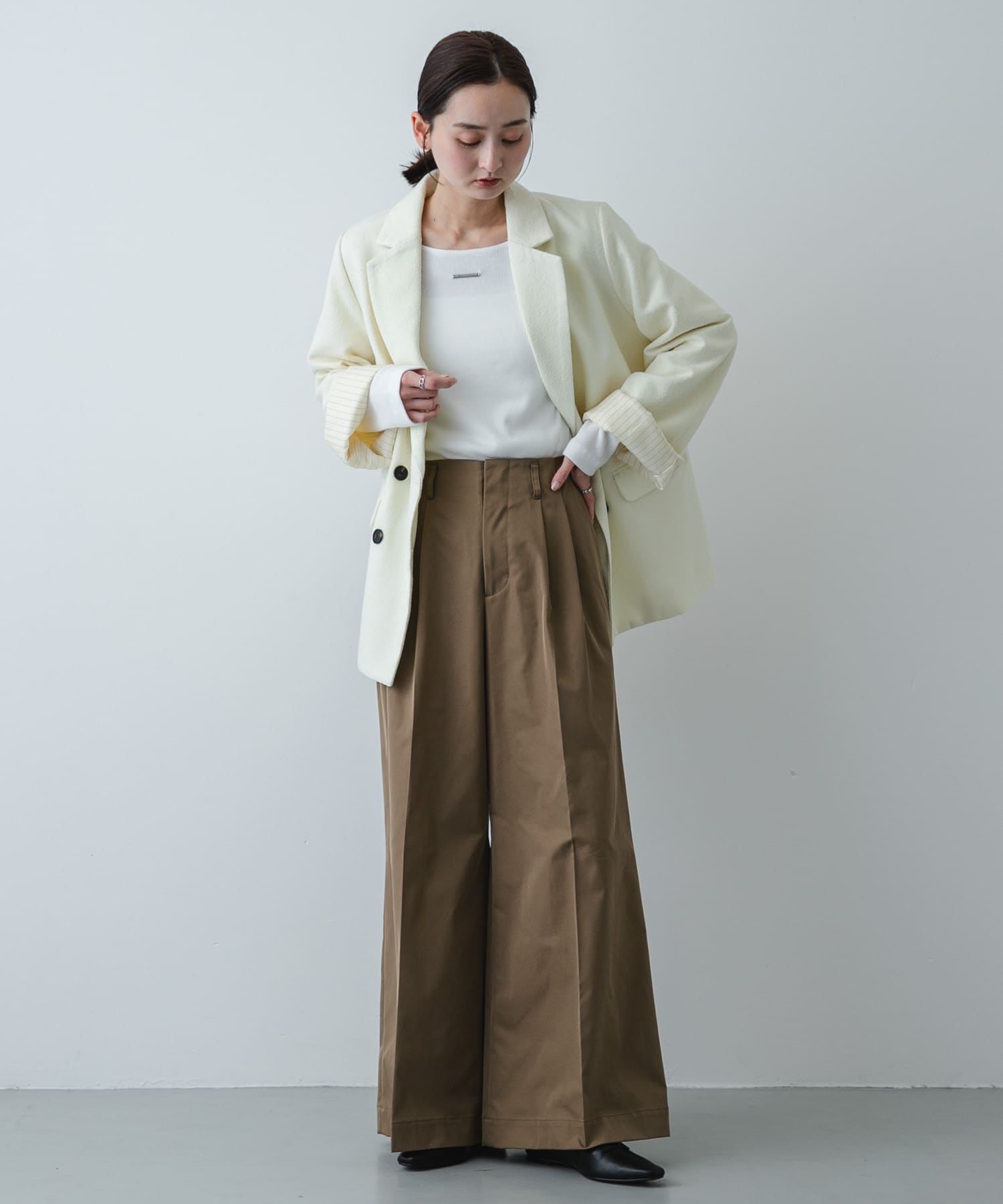 『抗菌』ギャザーレースアップシューズ BLACK S