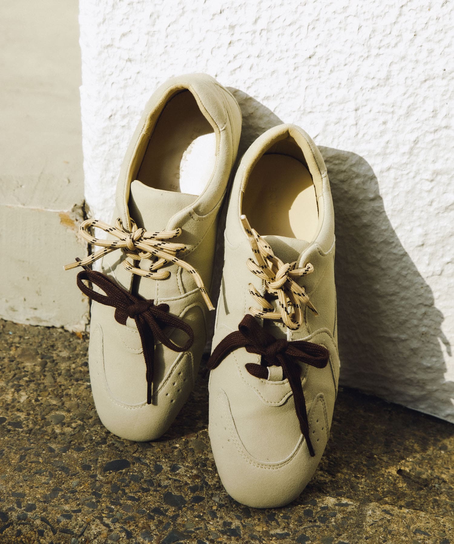 ツインコードフラットスニーカー BEIGE S