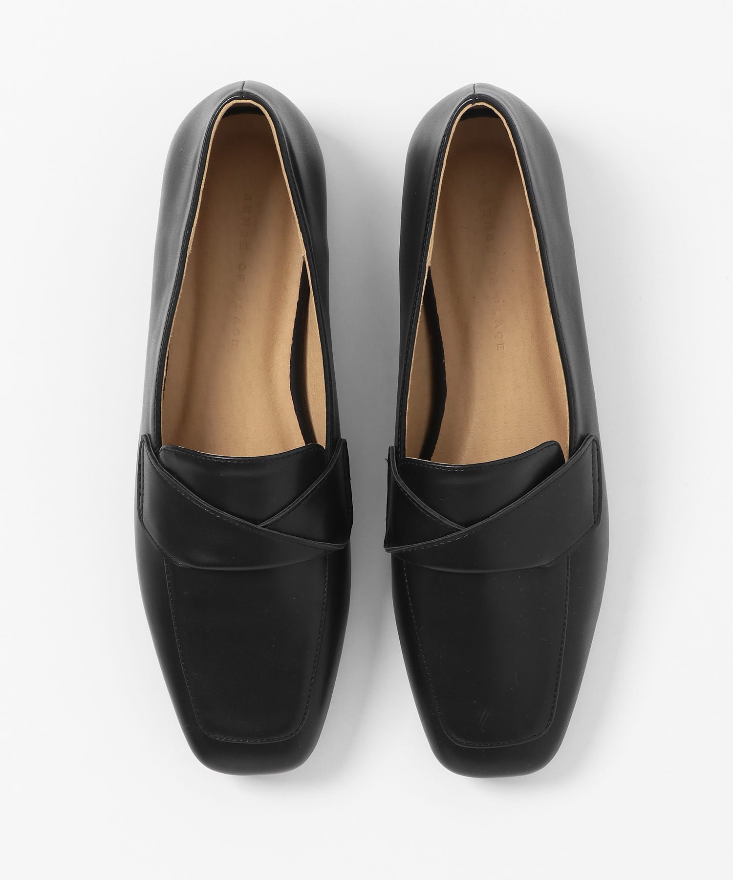 クロスベルトローファーパンプス BLACK S