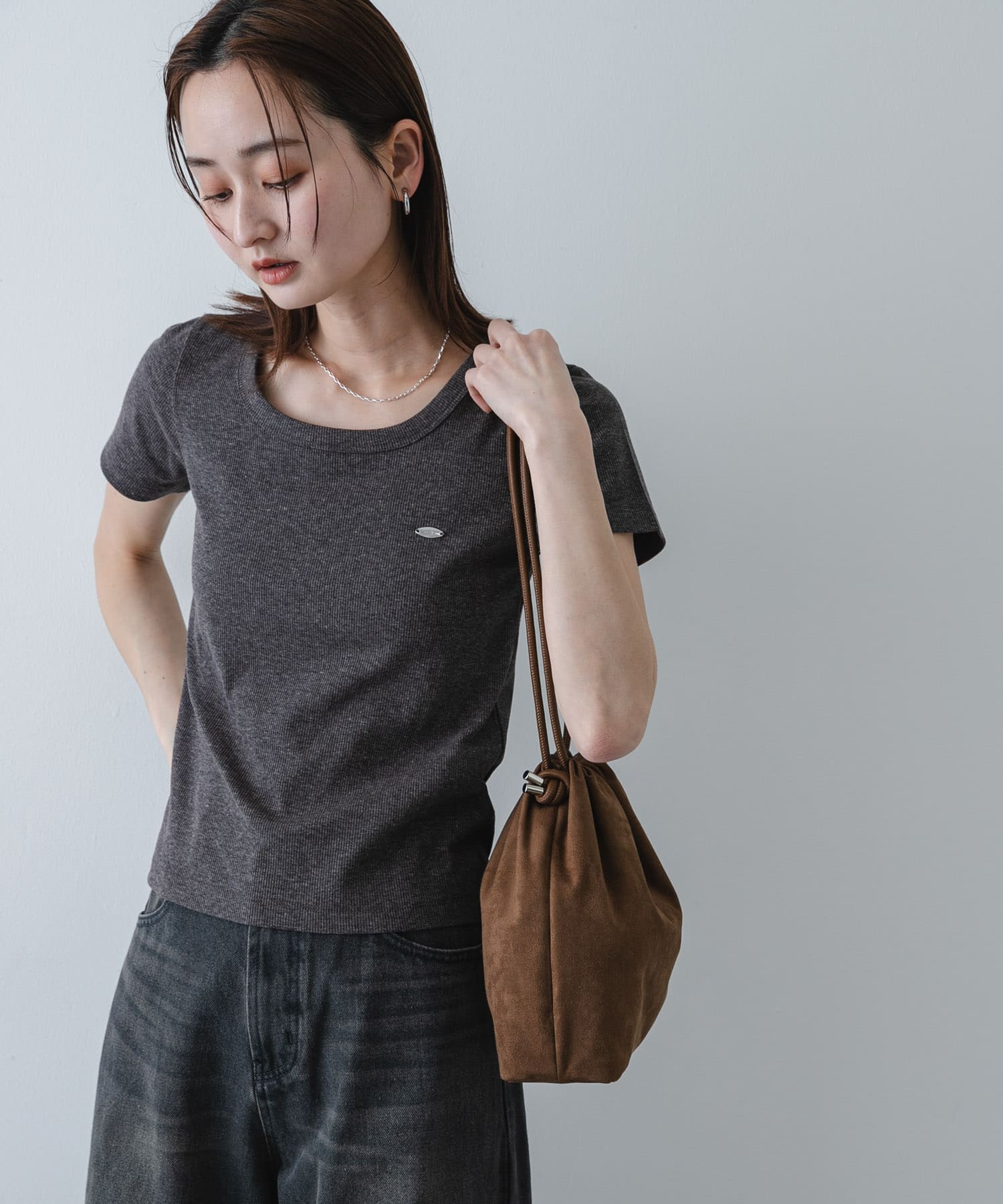 マチツキキンチャクバッグ BROWN One