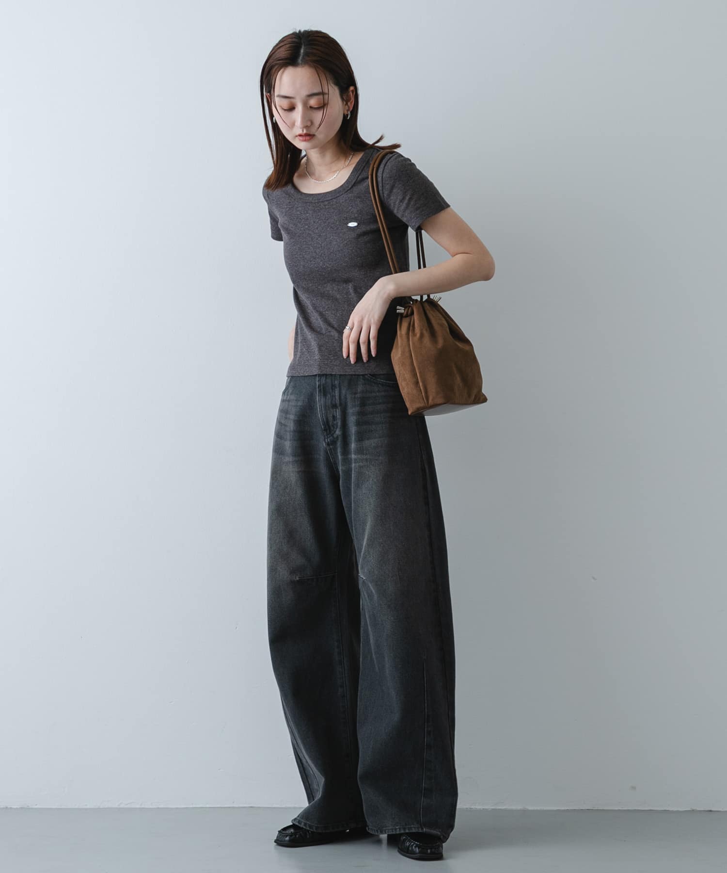 マチツキキンチャクバッグ BROWN One