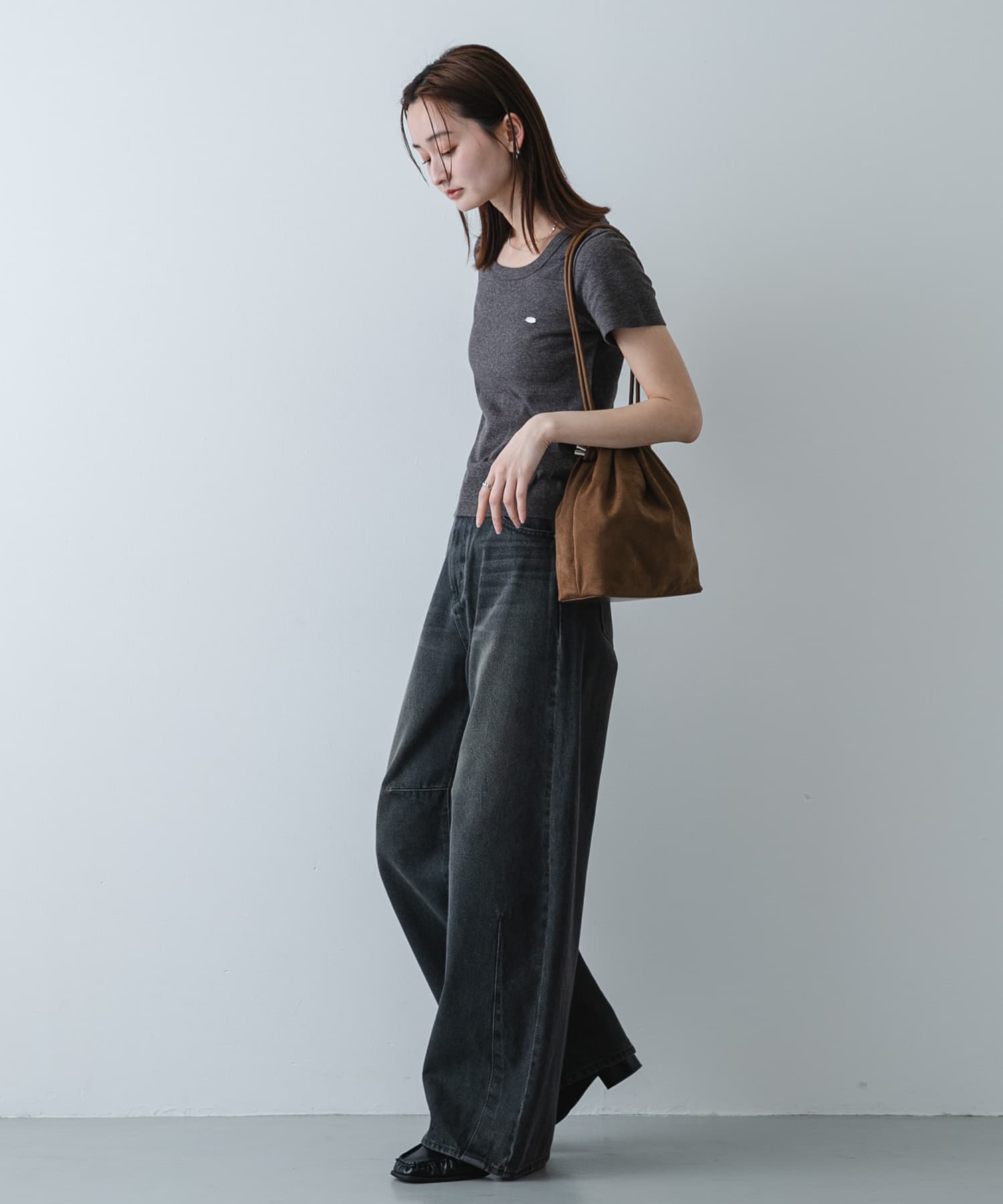 マチツキキンチャクバッグ BROWN One