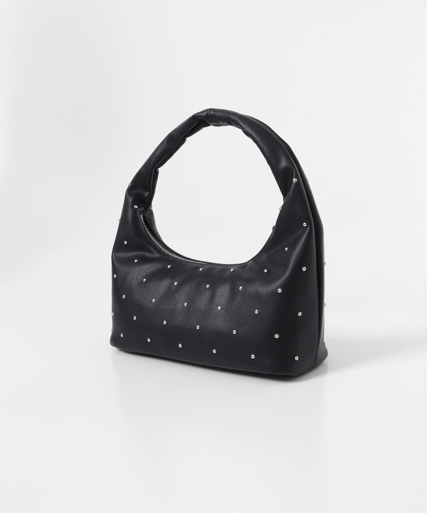 スタッズラウンドバッグ BLACK One