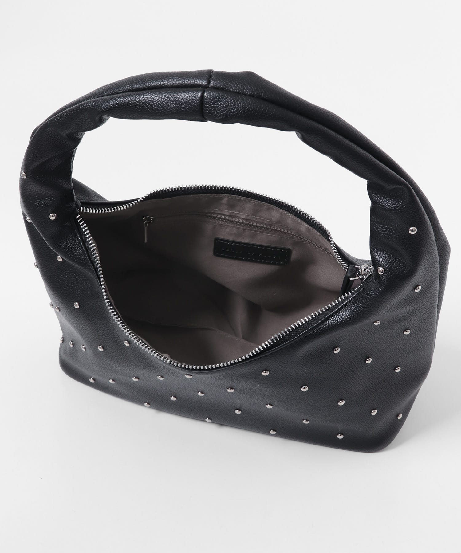 スタッズラウンドバッグ BLACK One