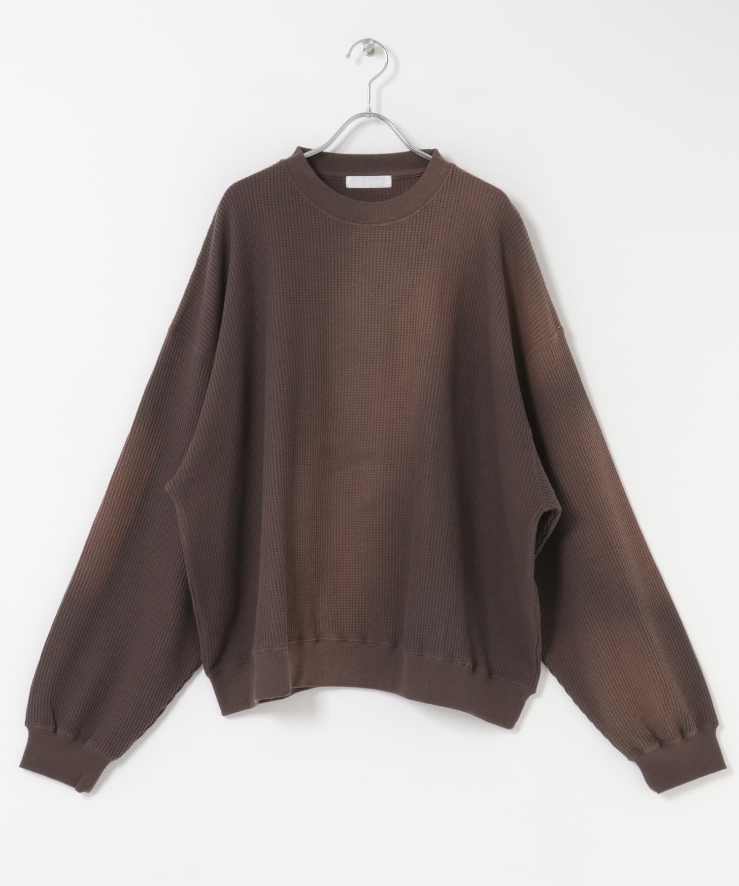 フェードワッフルバルーンスウェット BROWN M