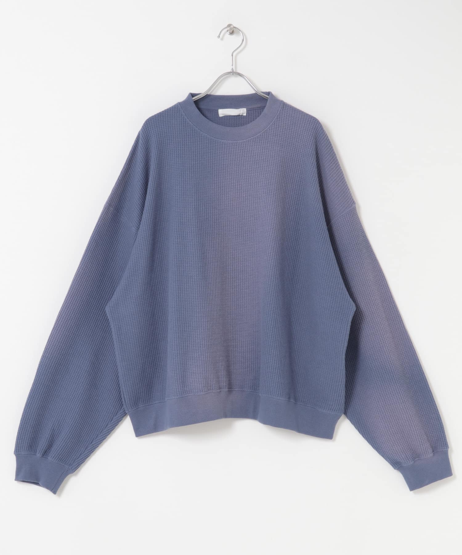 フェードワッフルバルーンスウェット BLUE M