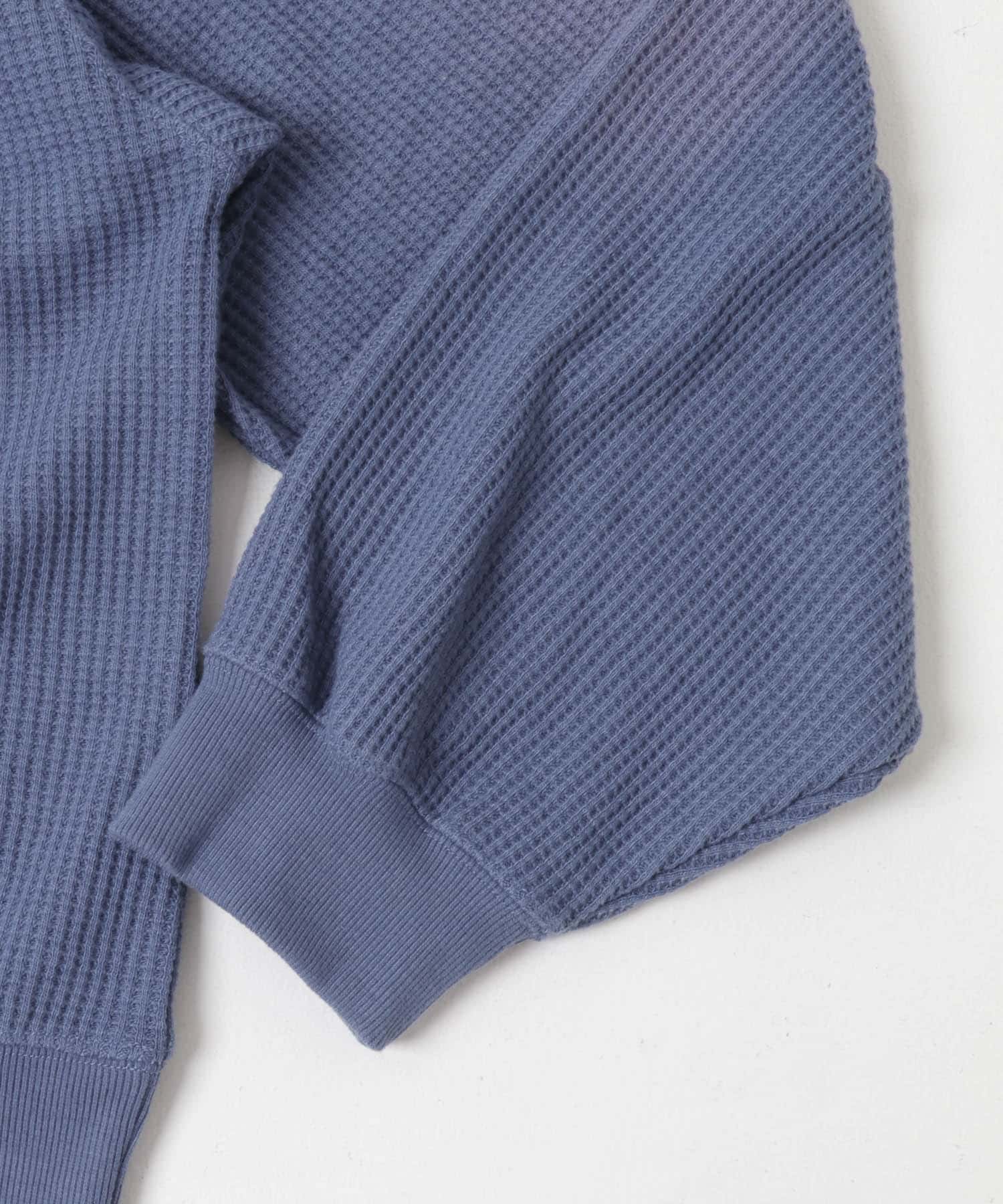 フェードワッフルバルーンスウェット BLUE M