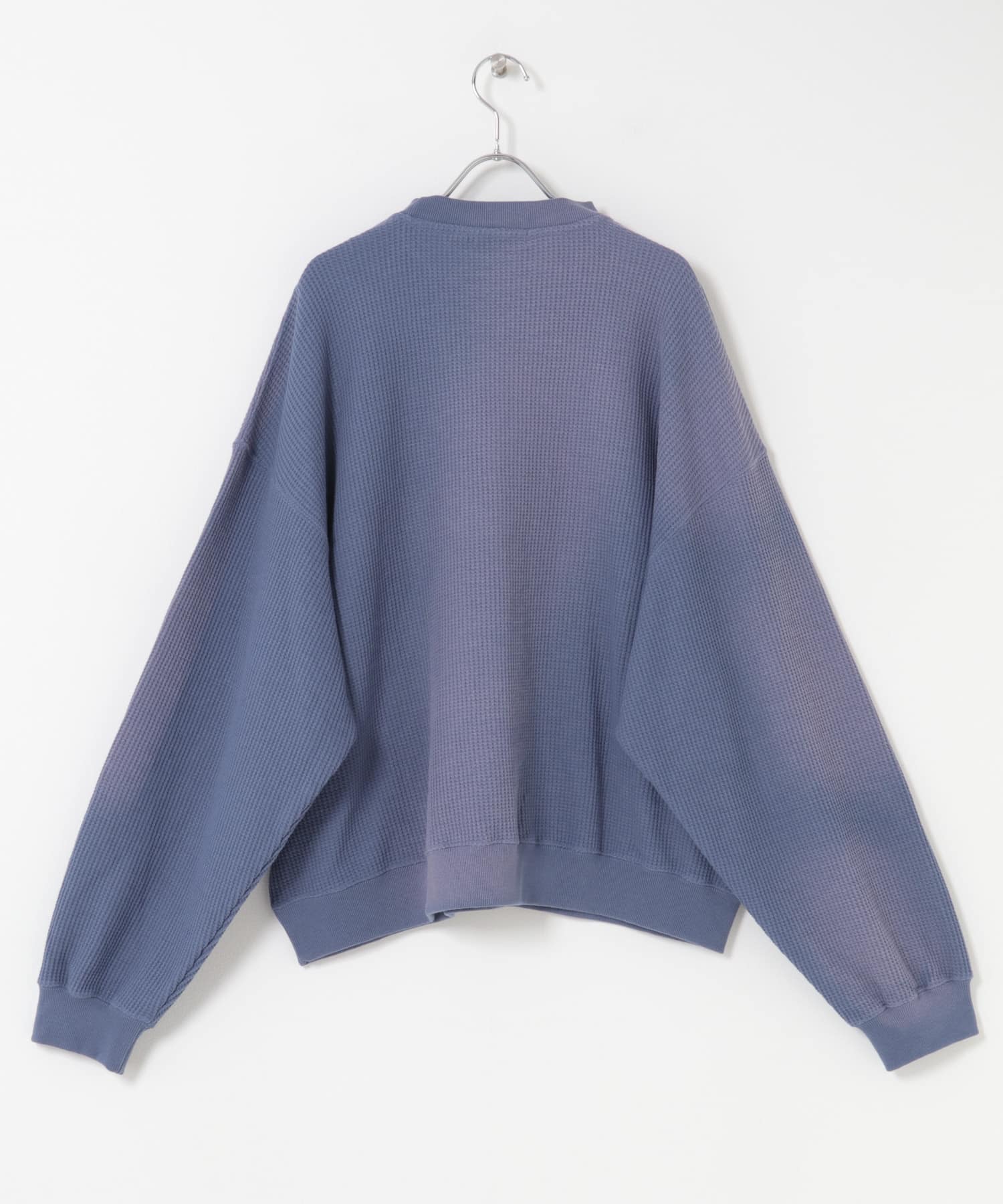 フェードワッフルバルーンスウェット BLUE M