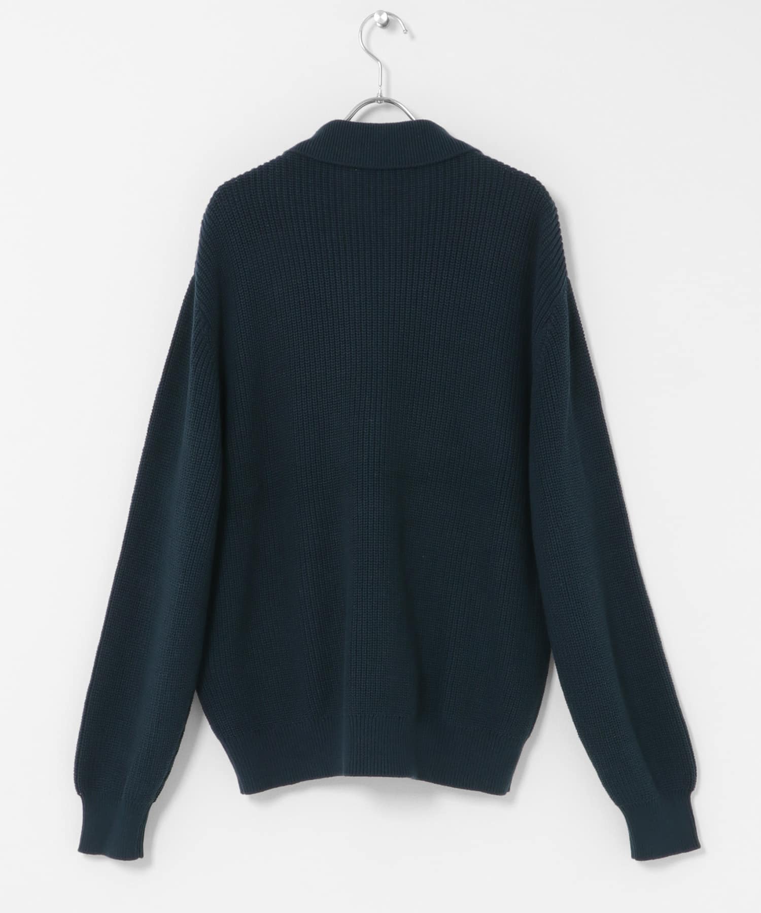 ダブルジップニットカーディガン D.BLUE M