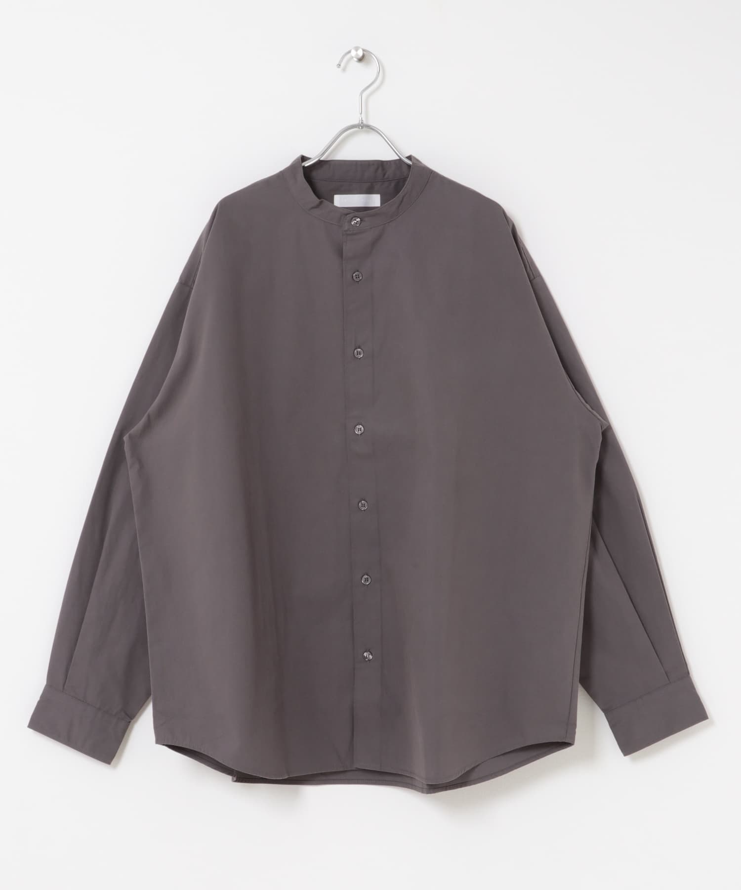 ピーチブロードバンドカラーロングスリーブシャツ CHARCOAL M
