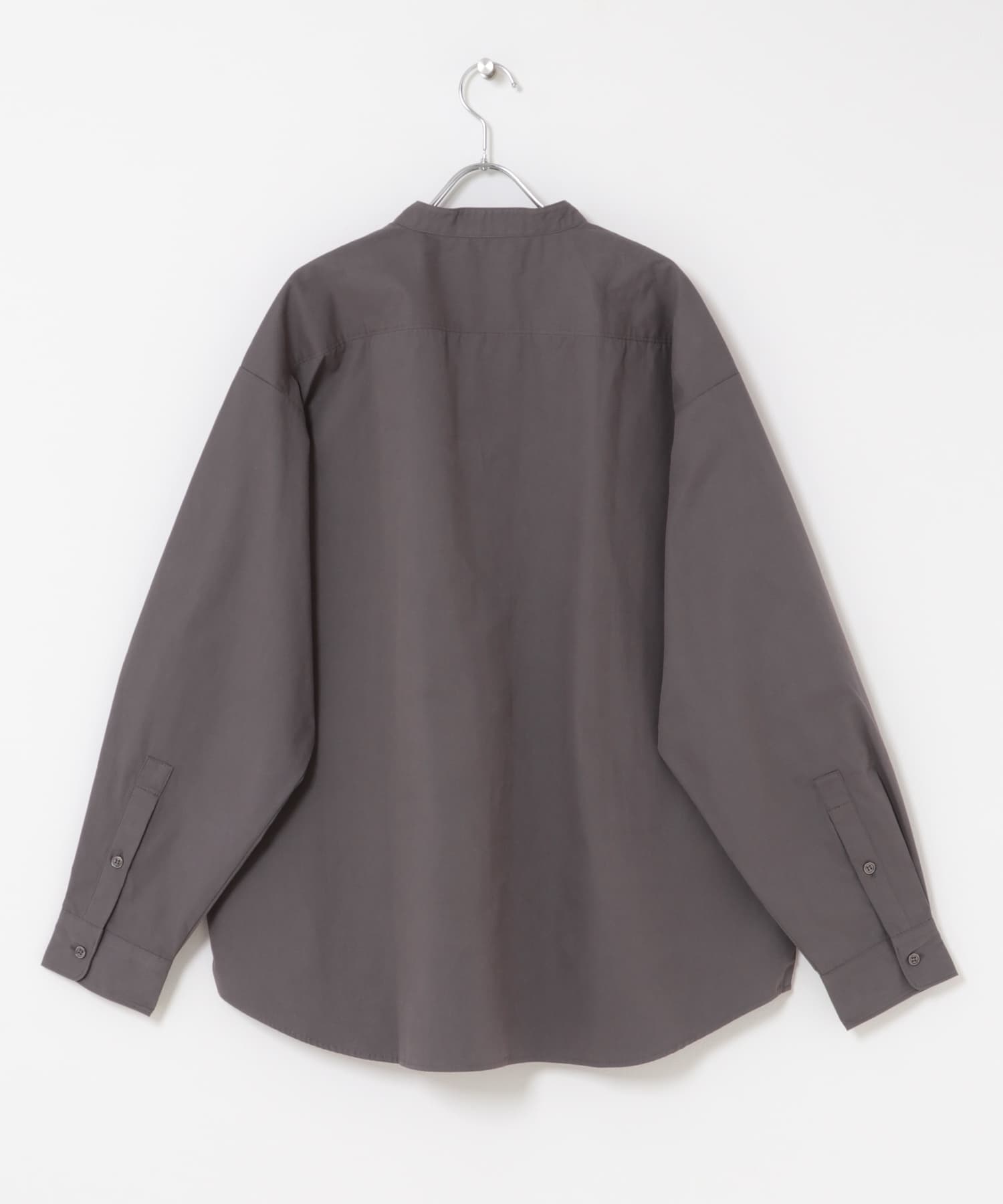 ピーチブロードバンドカラーロングスリーブシャツ CHARCOAL M