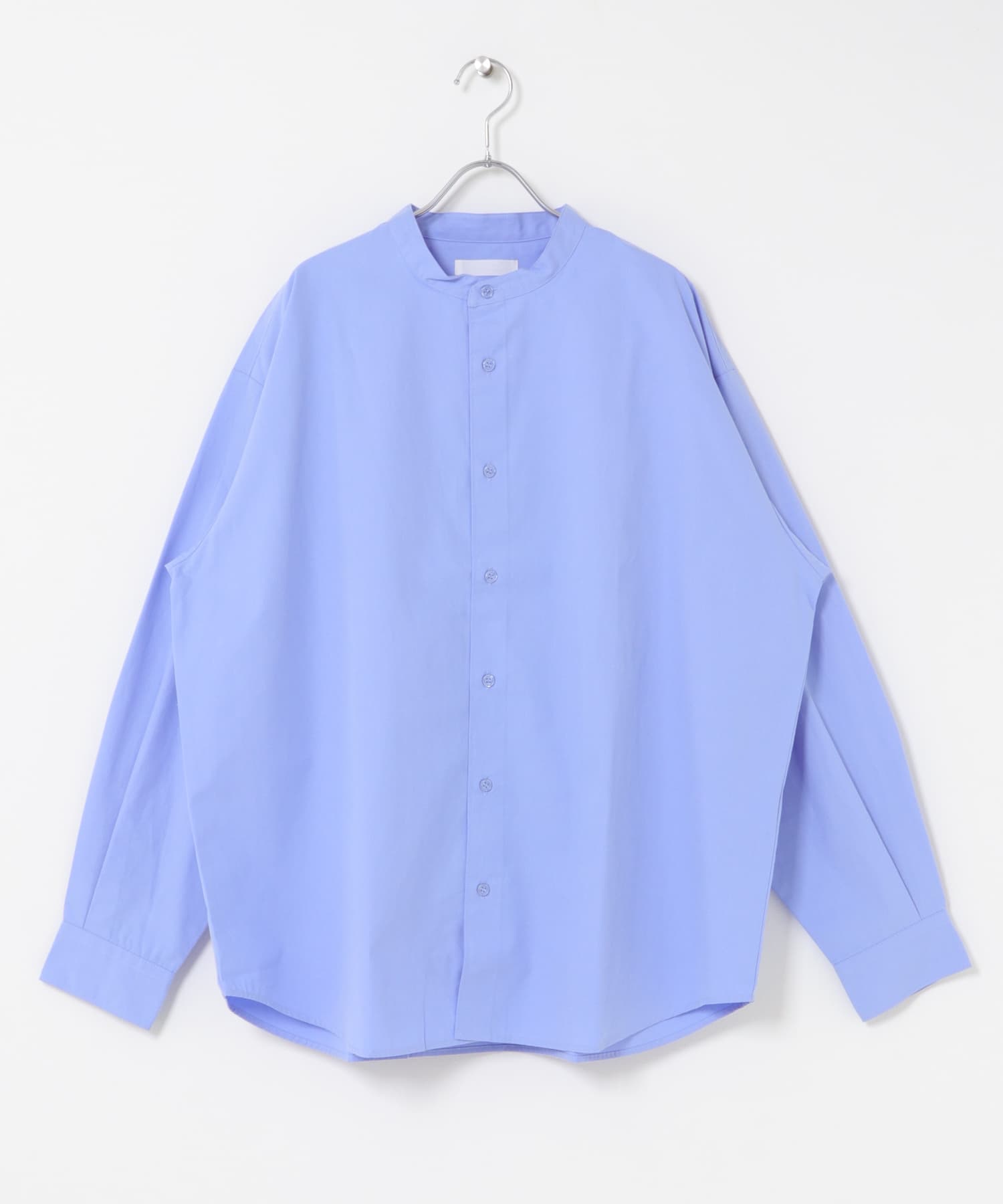 ピーチブロードバンドカラーロングスリーブシャツ L.BLUE M