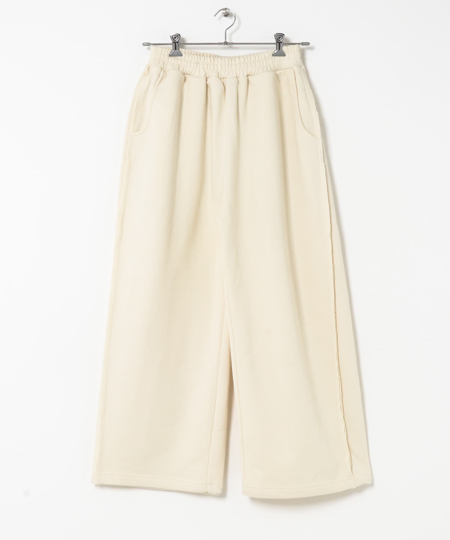 スウェットタックワイドパンツ IVORY M