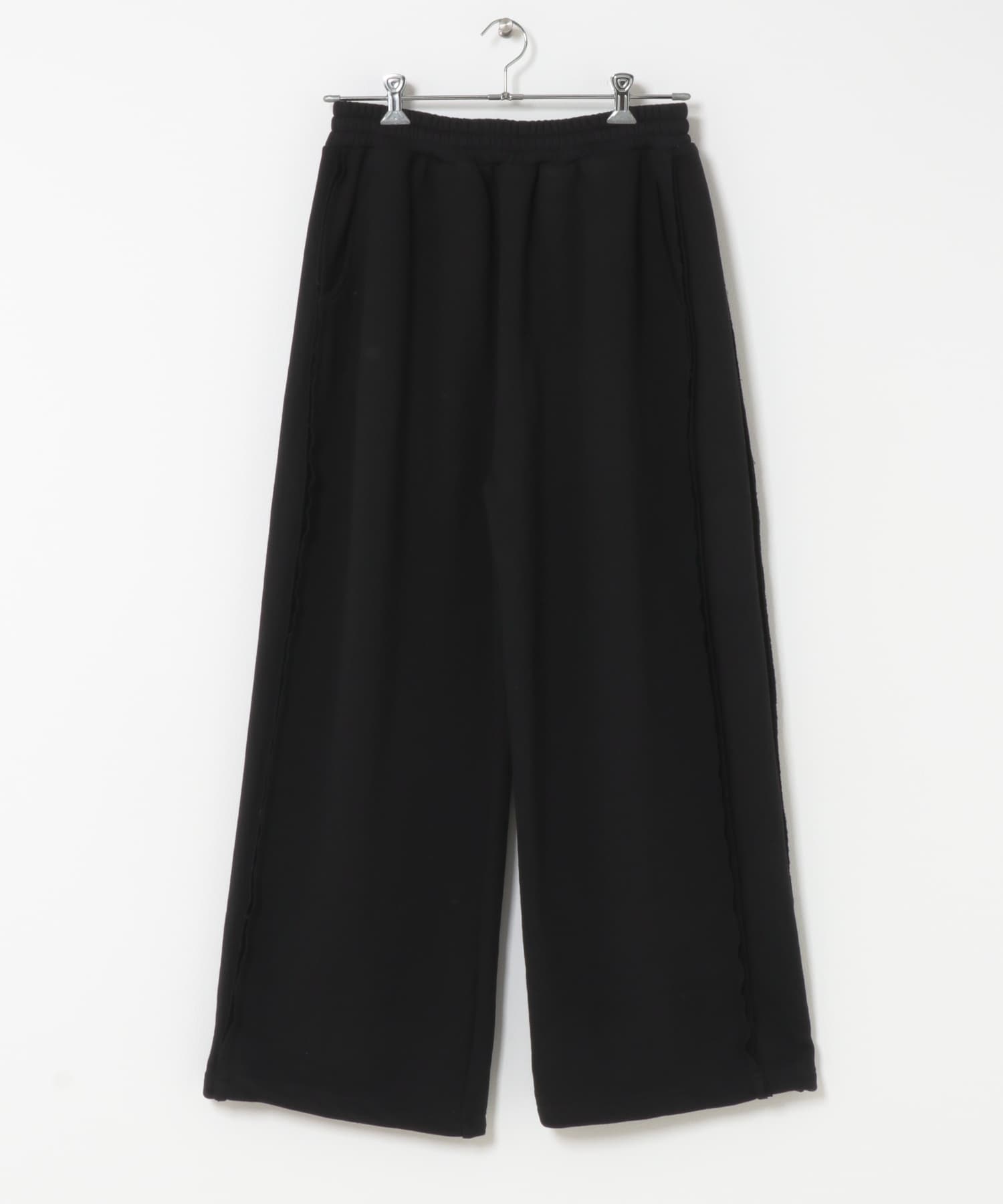 スウェットタックワイドパンツ BLACK M