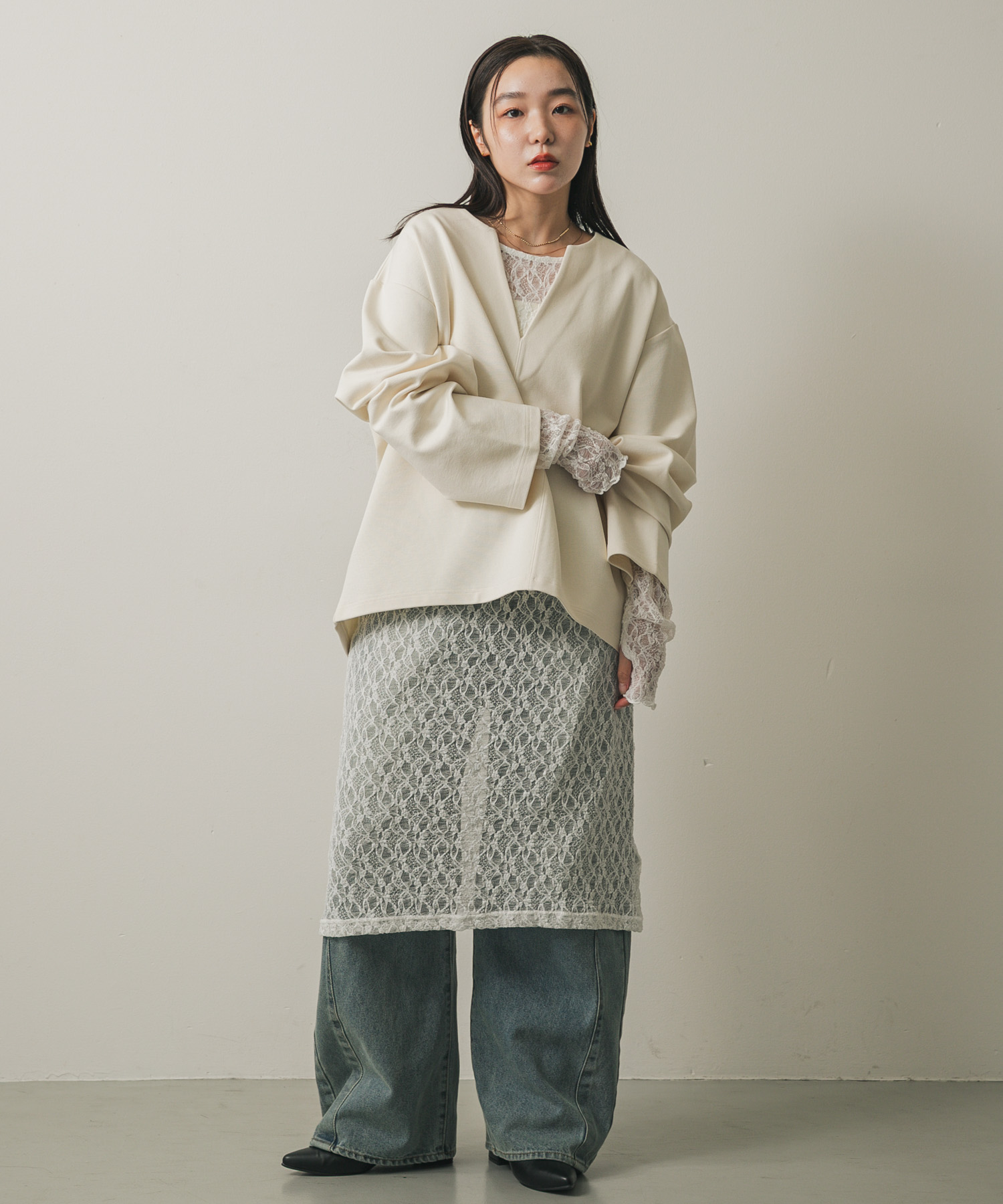 身長：158cm サイズ：one