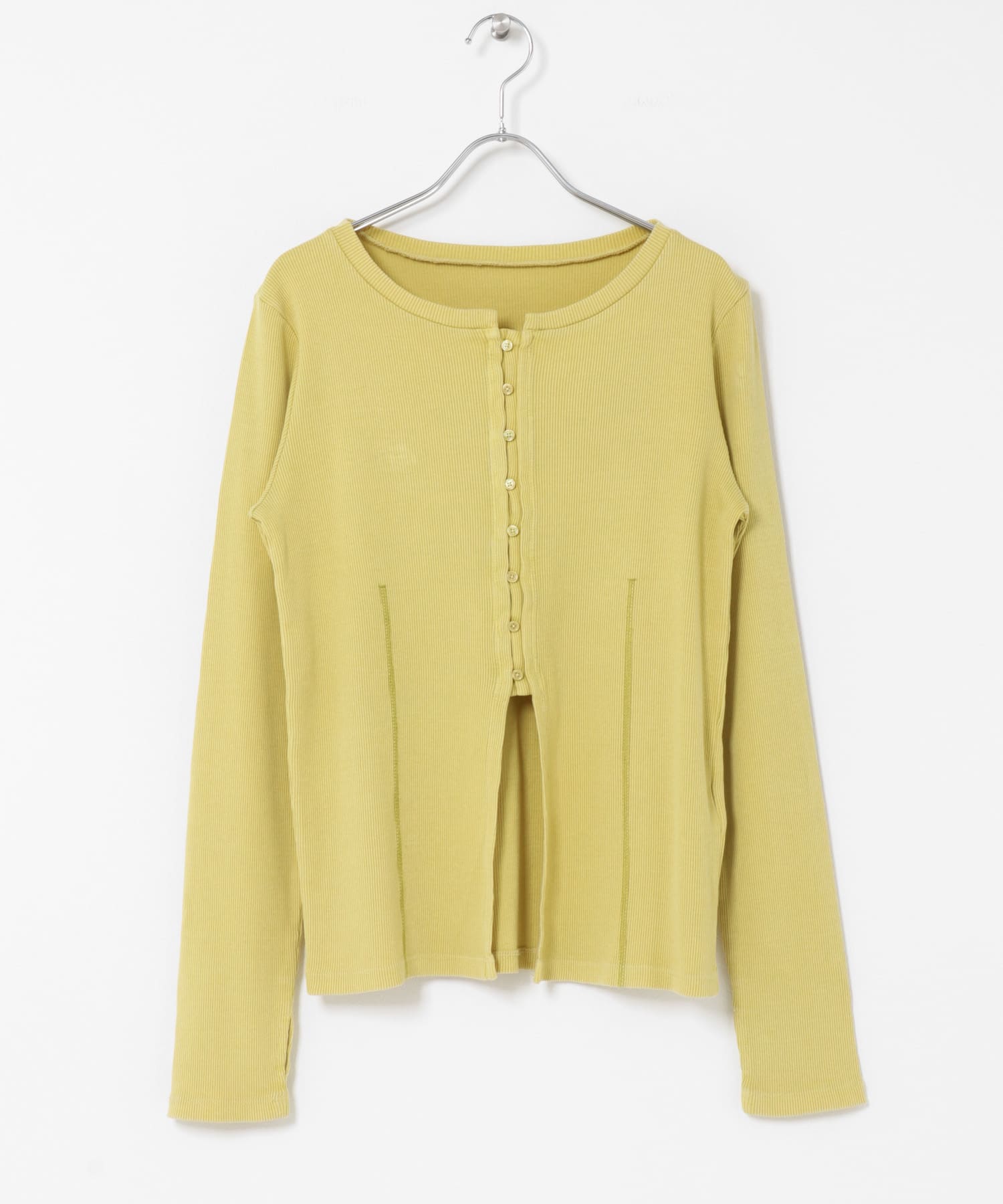 フロントボタンリブトップ YELLOW one
