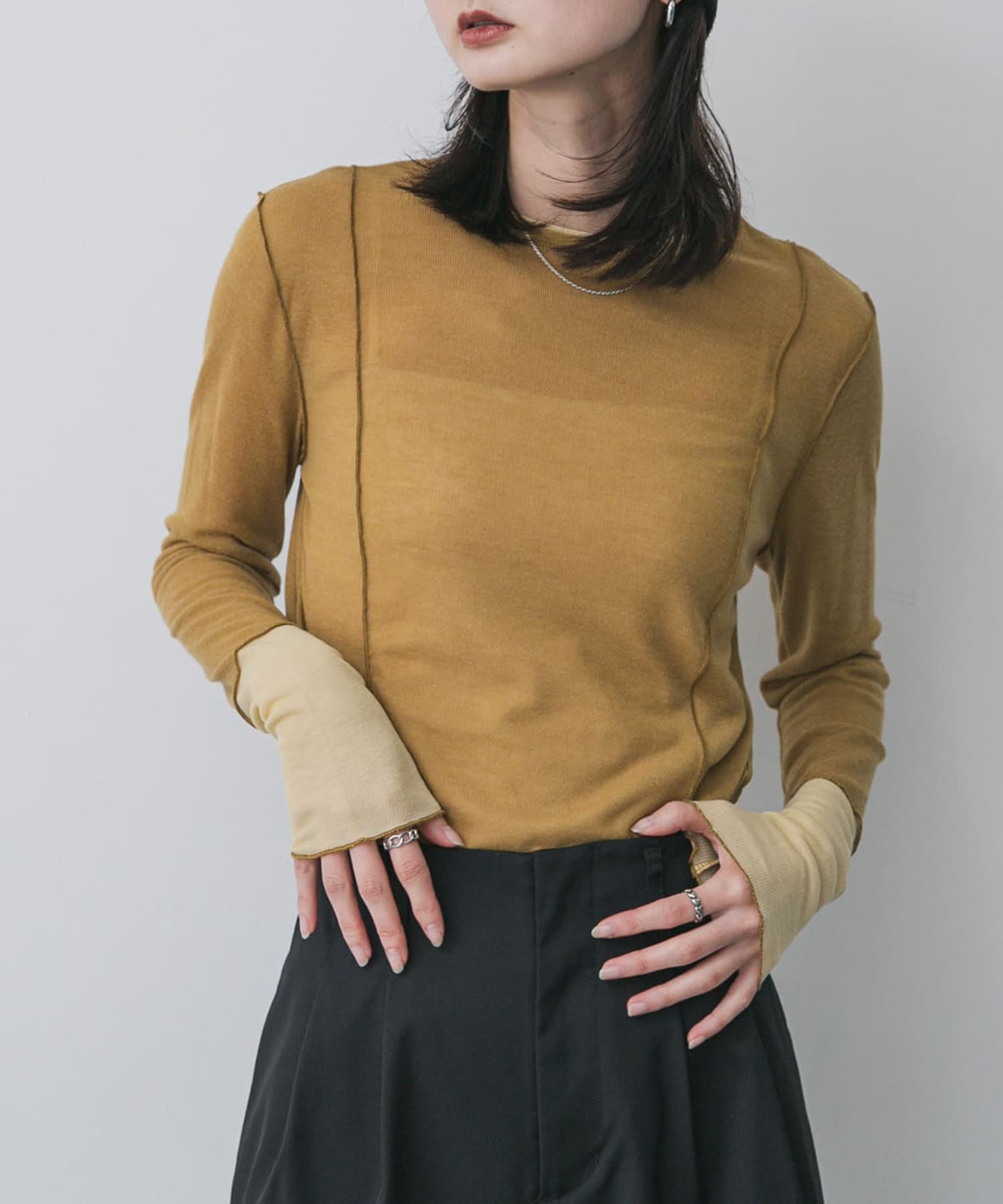 レイヤードメローTシャツ