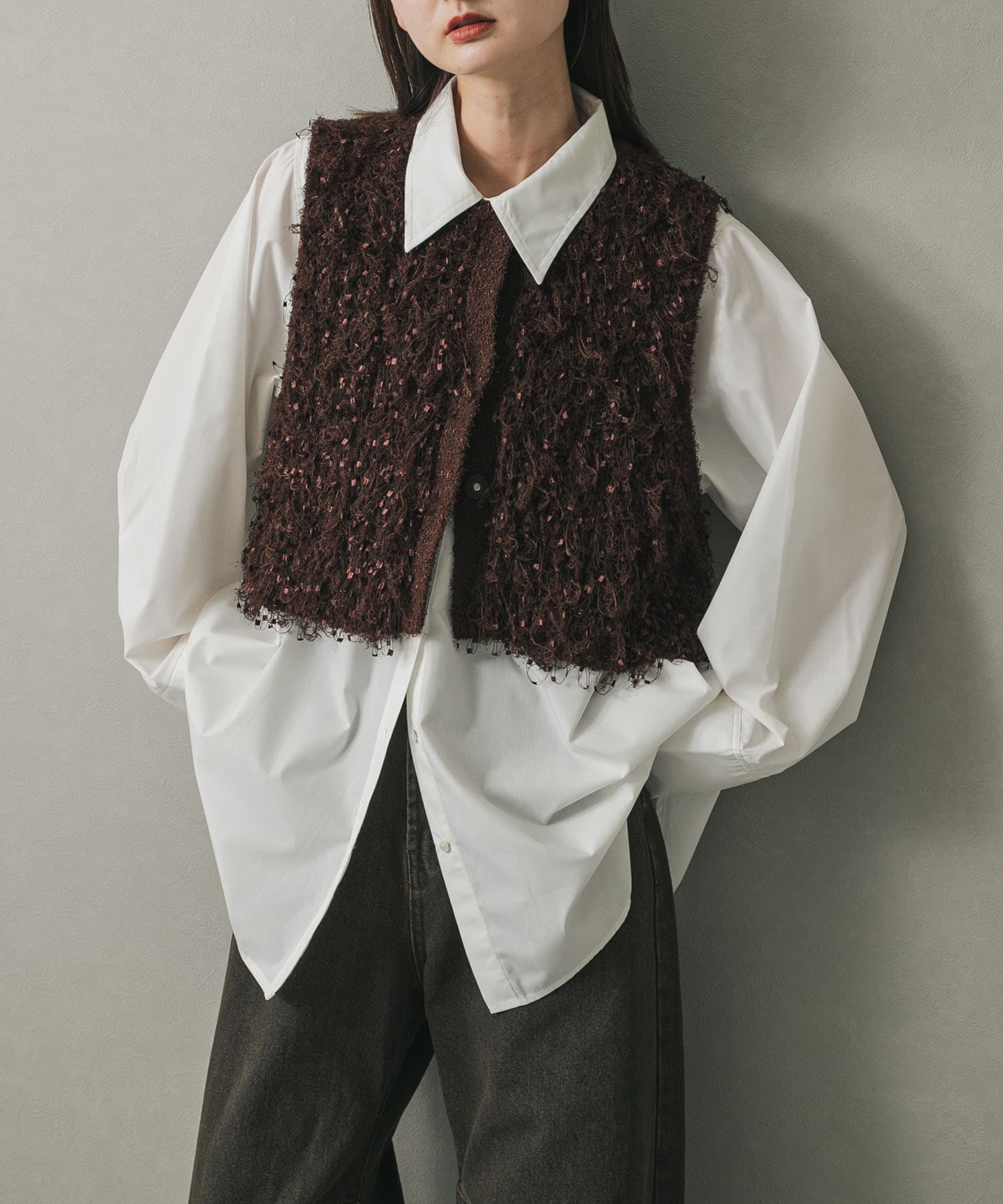 ブラシヤーンループベスト