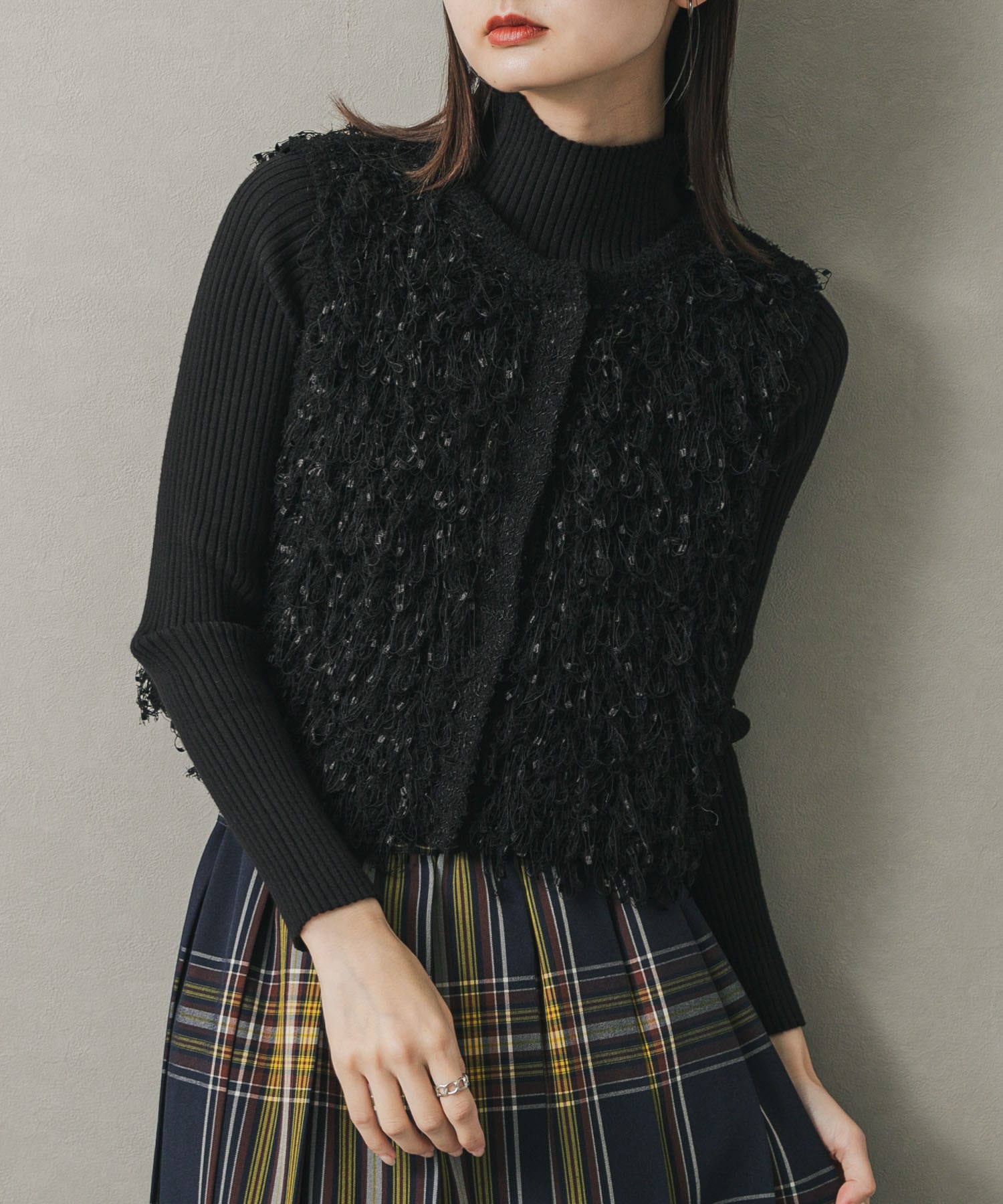 ブラシヤーンループベスト