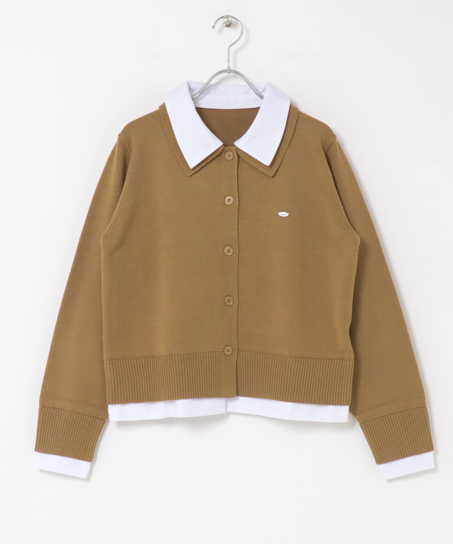 シャツドッキングニットカーディガン CAMEL one