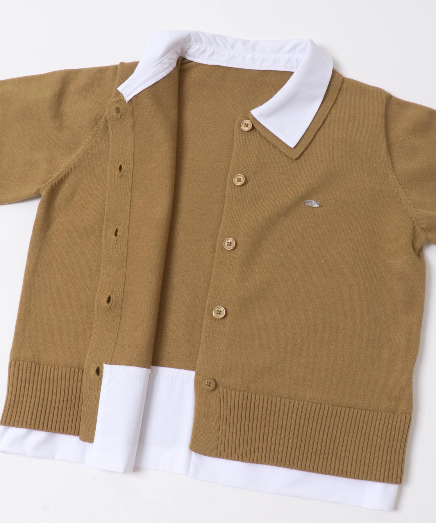 シャツドッキングニットカーディガン CAMEL one