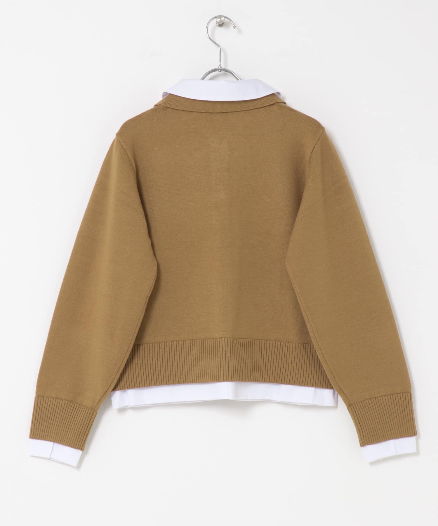 シャツドッキングニットカーディガン CAMEL one