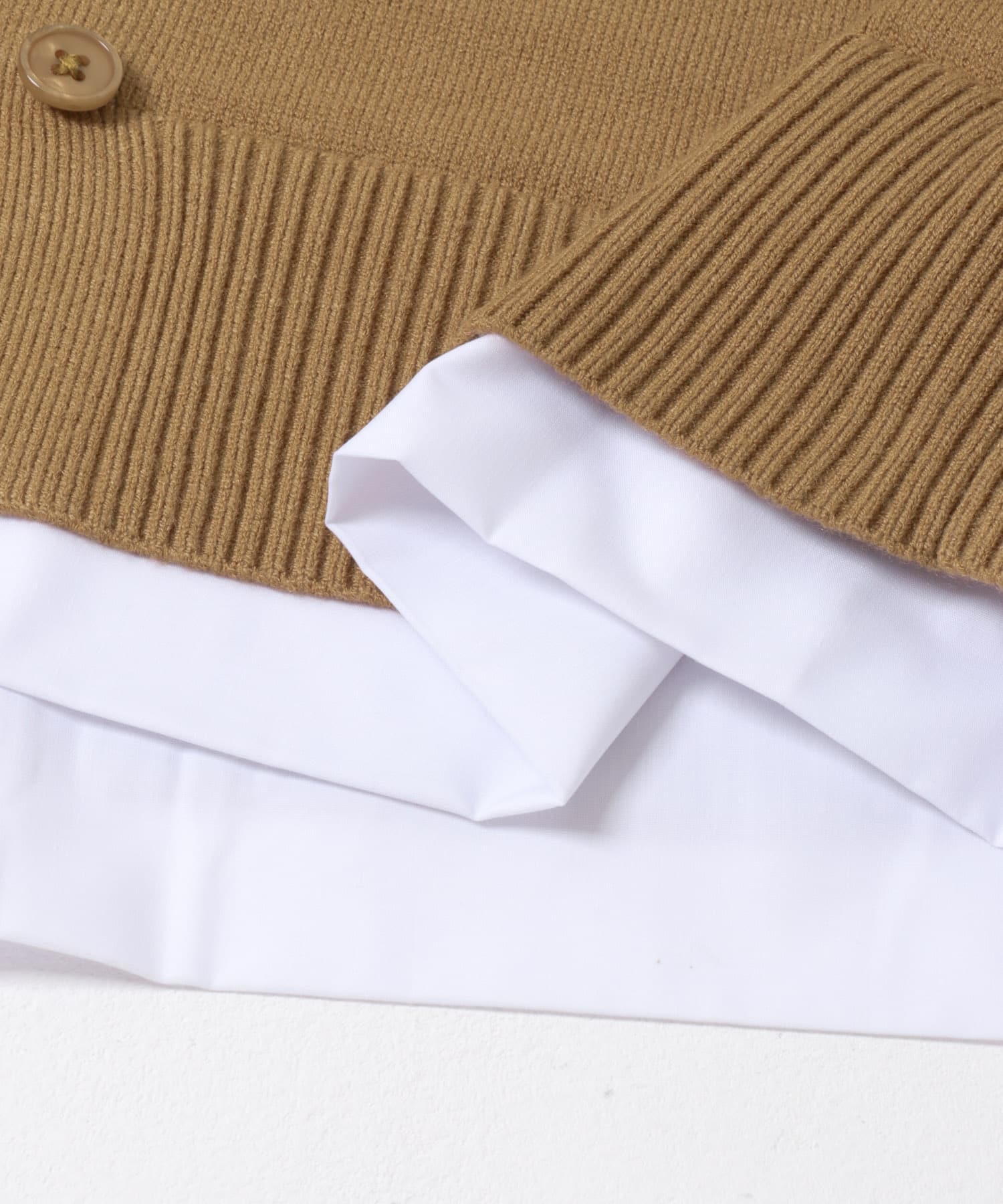 シャツドッキングニットカーディガン CAMEL one