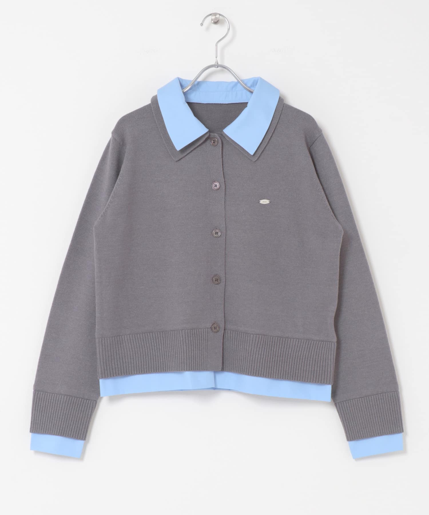 シャツドッキングニットカーディガン GRAY one