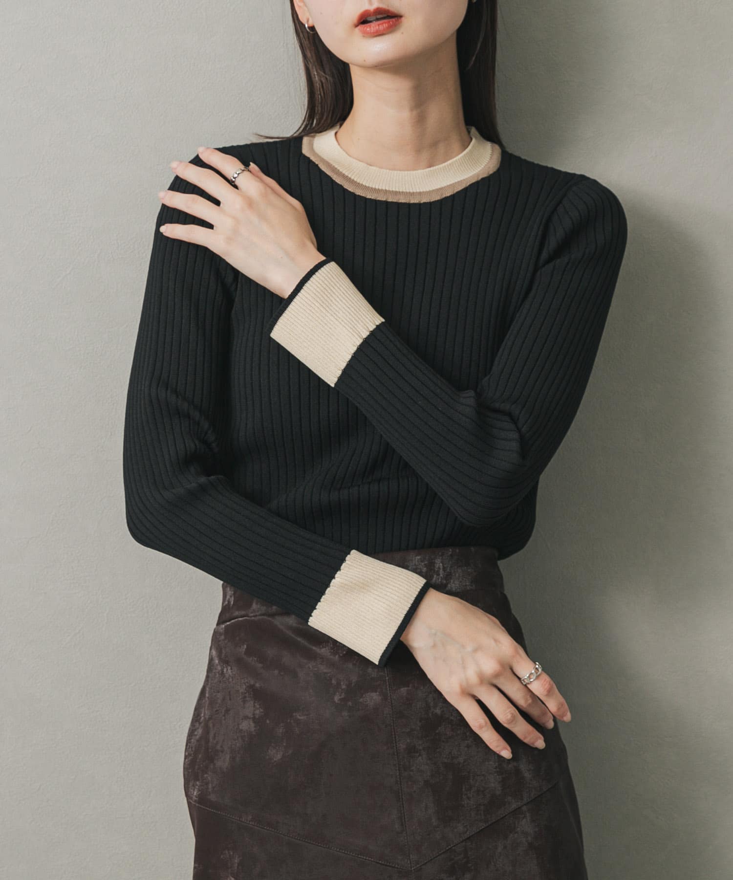 『WEB限定』バイカラーコンパクトセーター