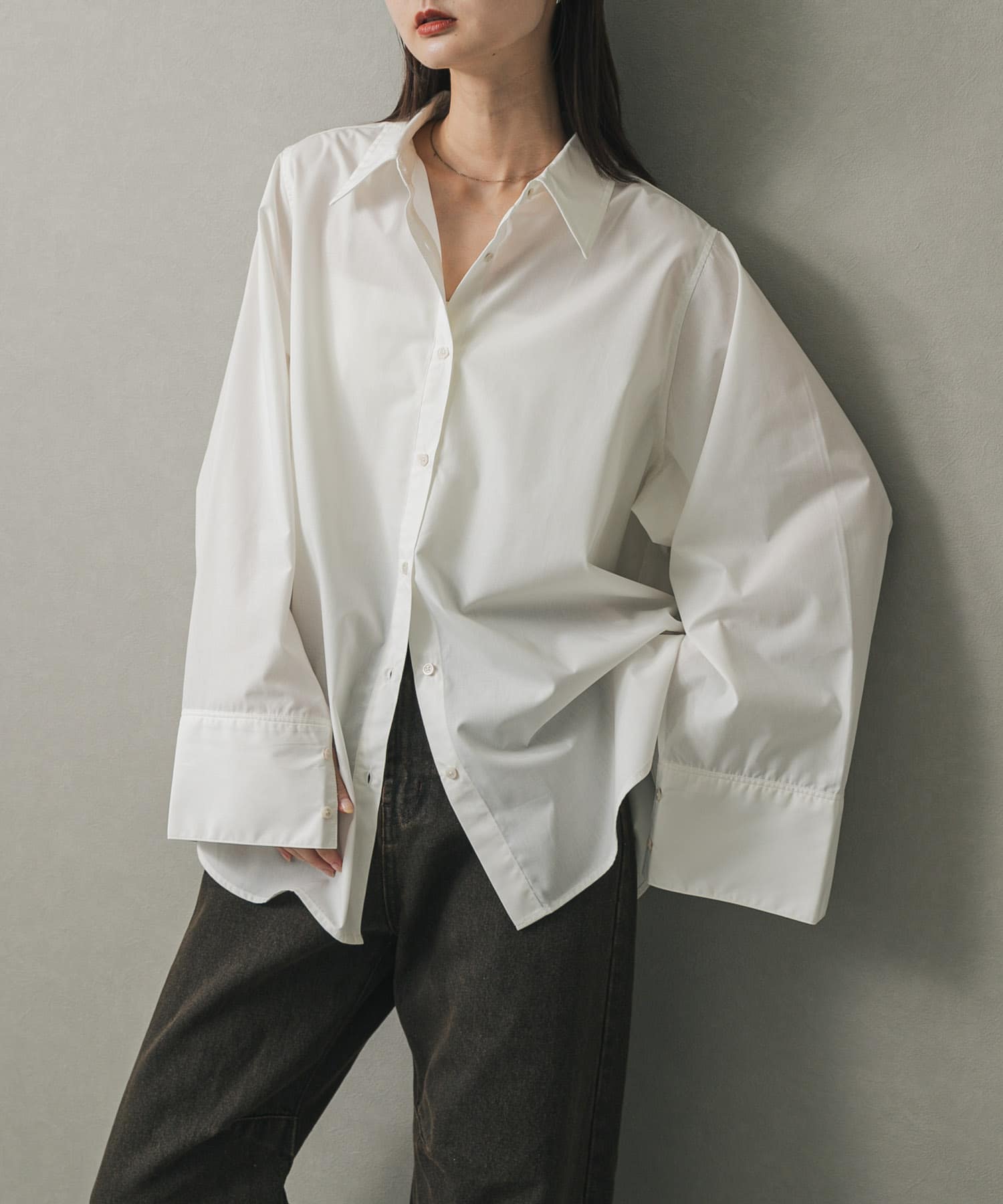 スリットスリーブルーズシャツ