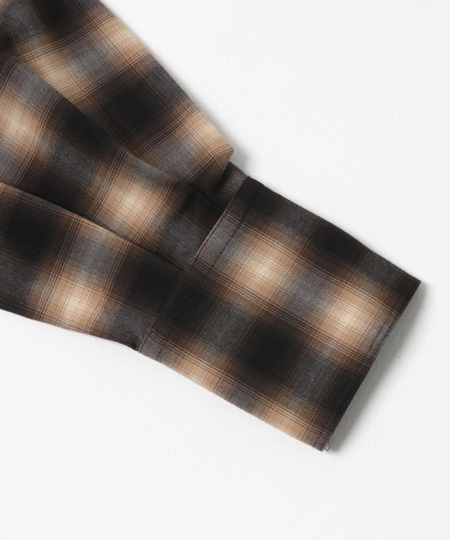 オンブレチェックルーズシャツ BRN×BLK one