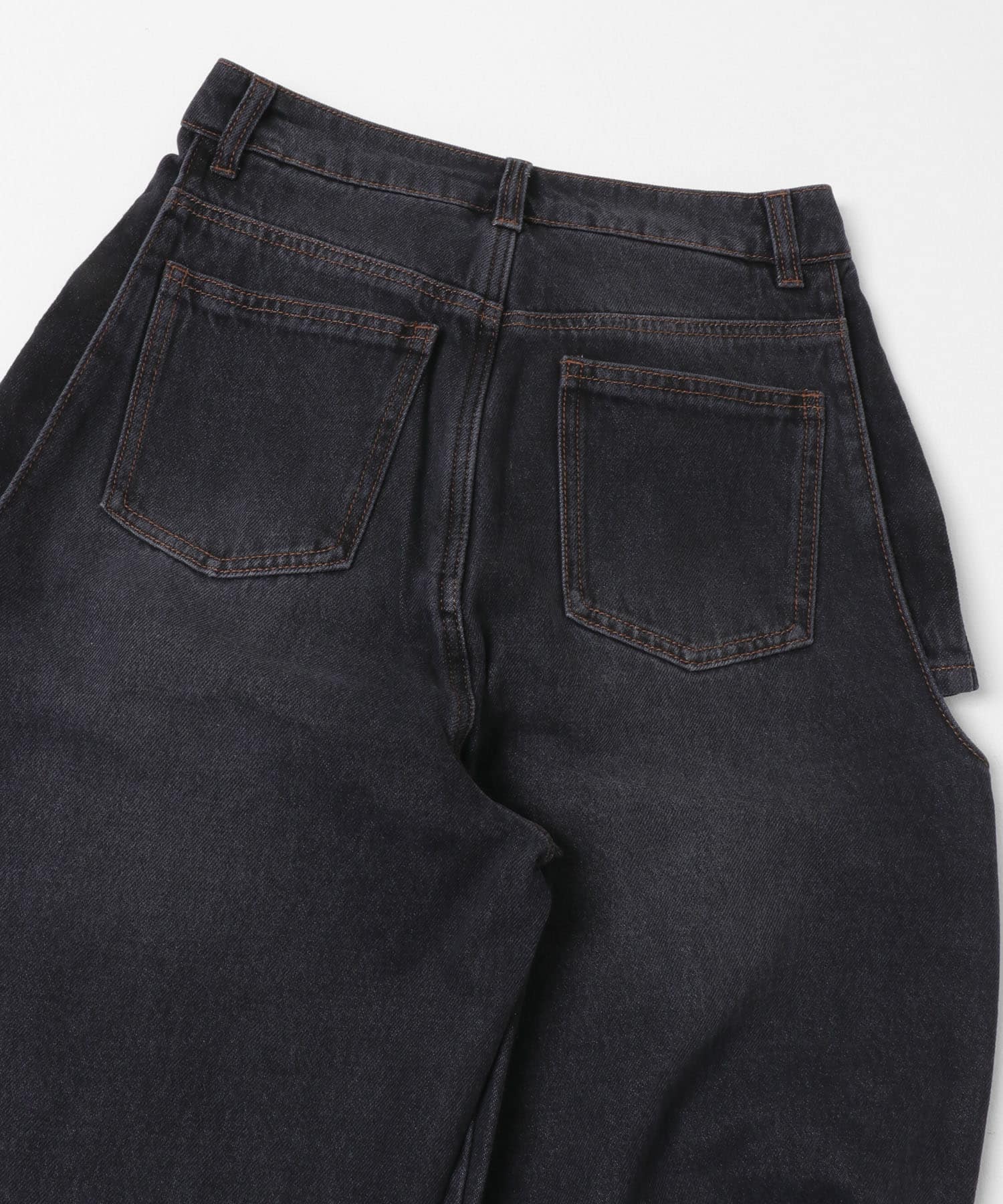 『WEB/一部店舗限定サイズ』サイドカットアウトデニム BLACK S