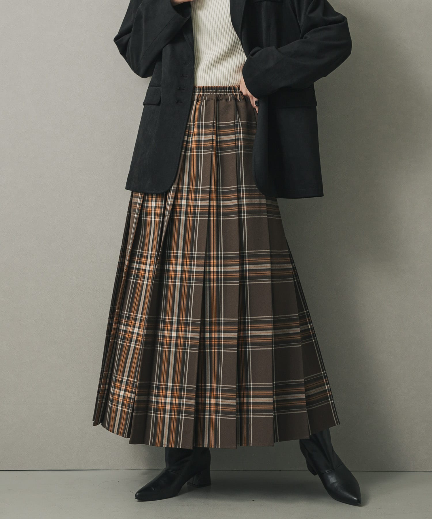 チェックプリーツスカート