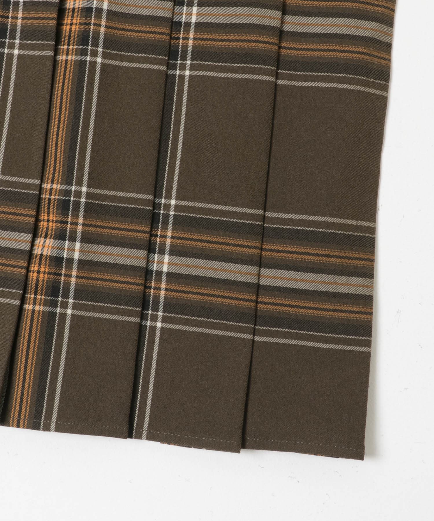 チェックプリーツスカート BRN×ORG one