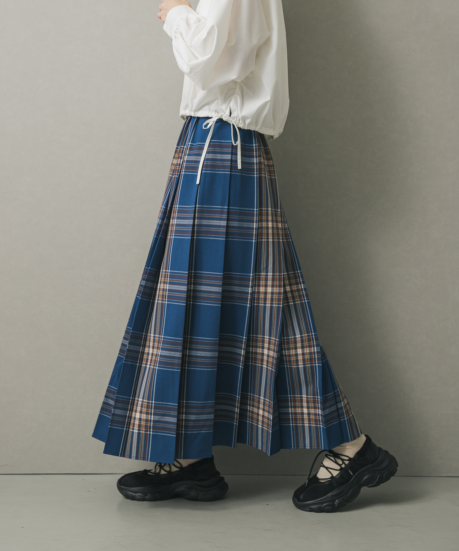 チェックプリーツスカート