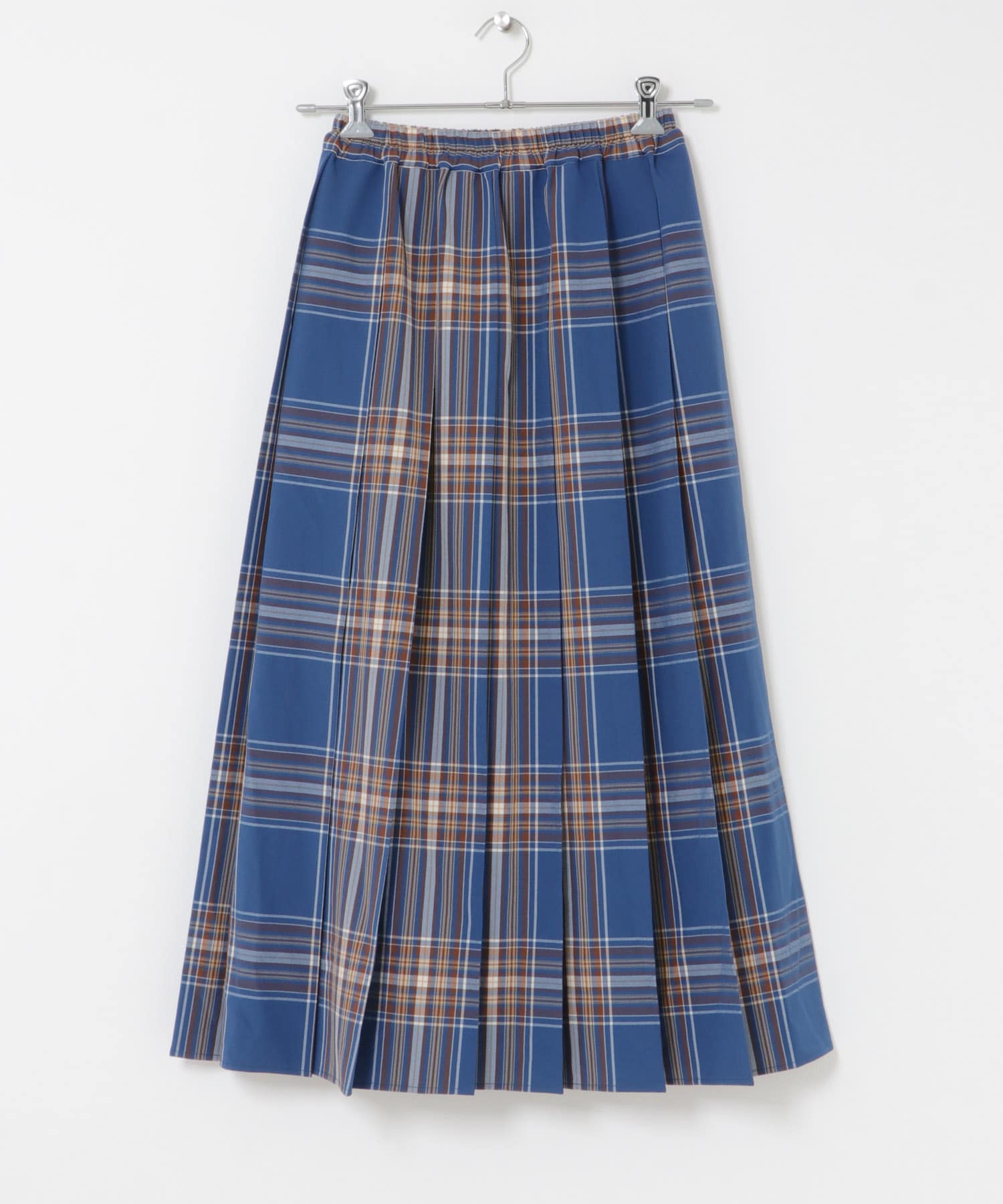 チェックプリーツスカート BLU×BEG one