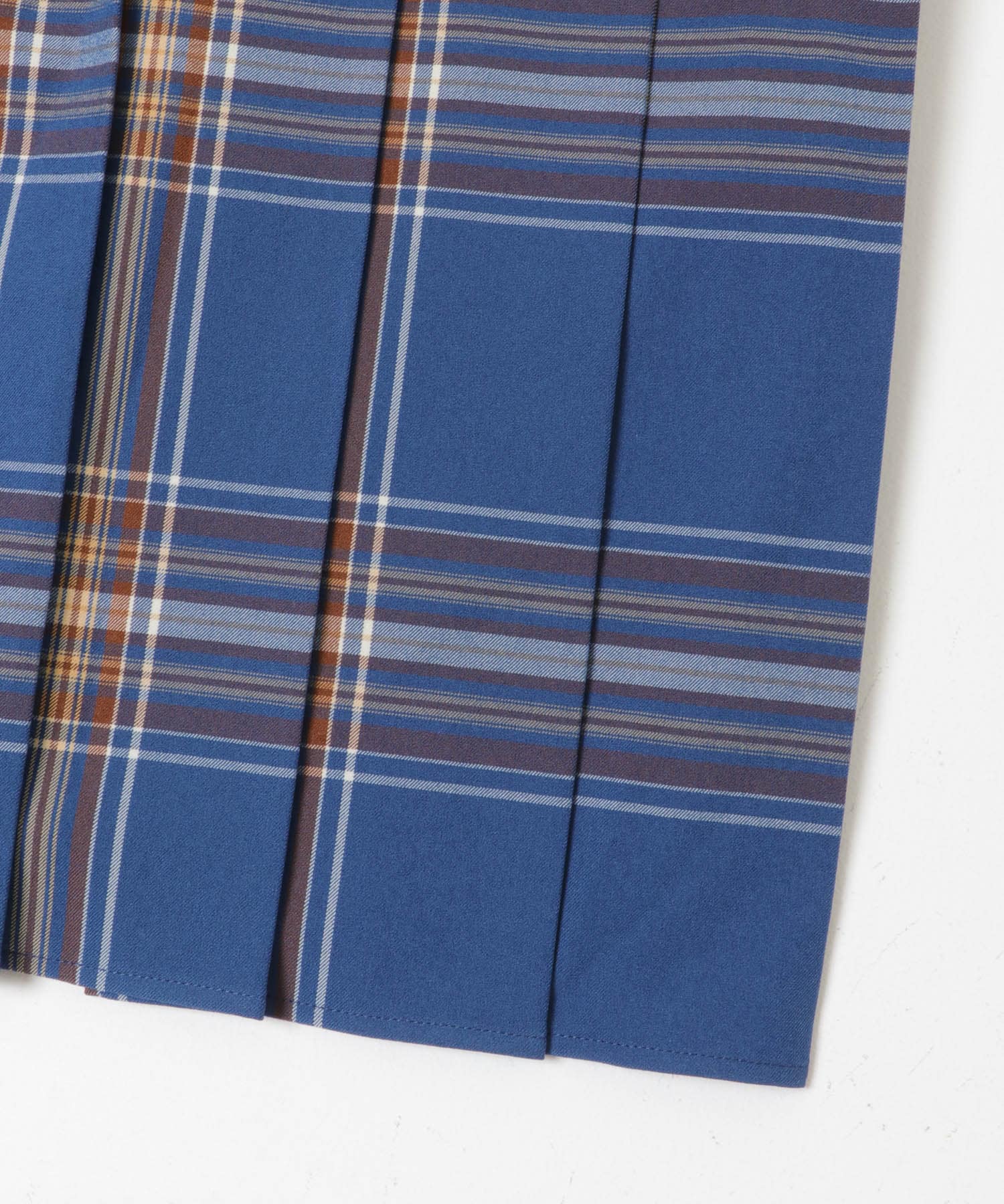 チェックプリーツスカート BLU×BEG one