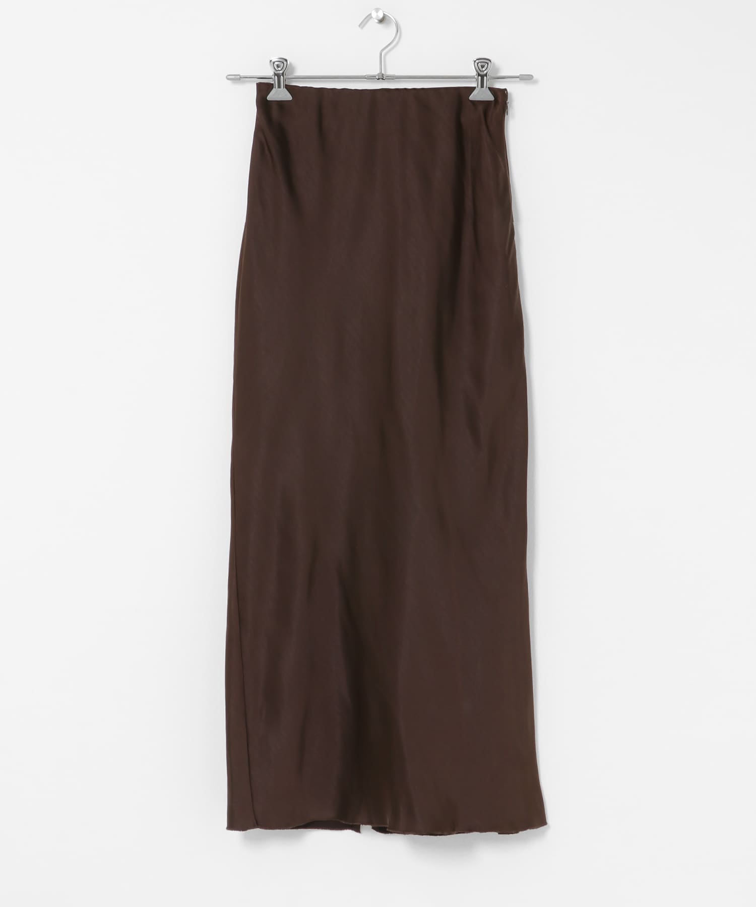 サテンアイラインスカート BROWN S